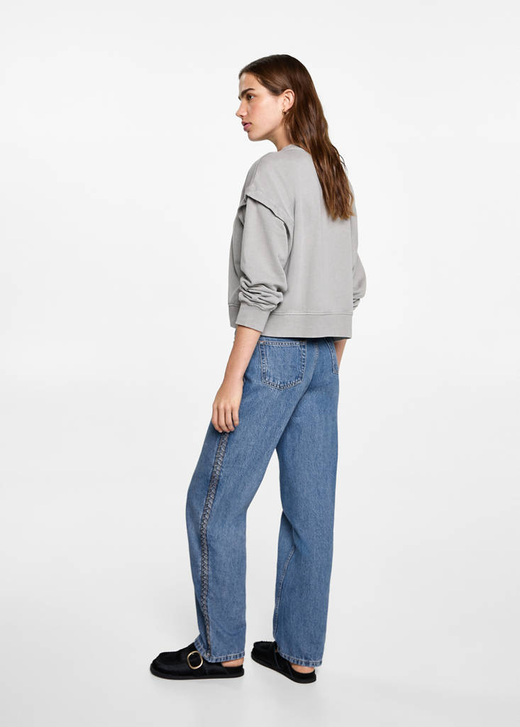 Jeans with braided sides — Medium Blue