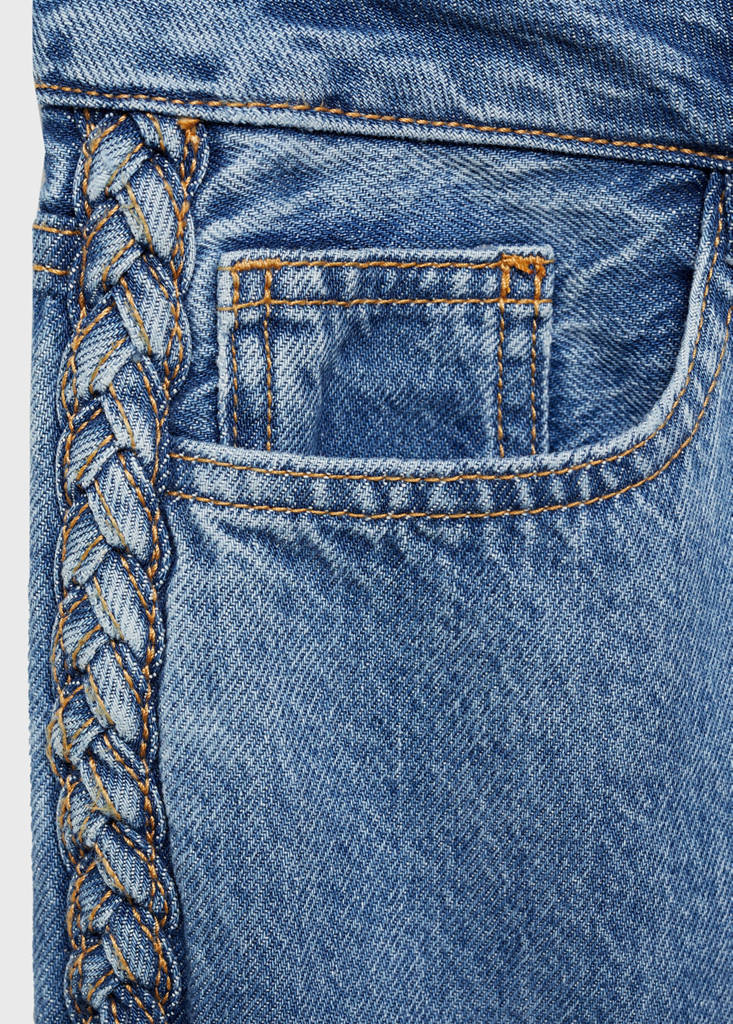 Jeans with braided sides — Medium Blue