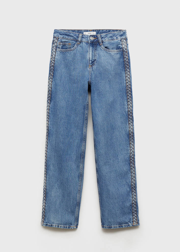 Jeans with braided sides — Medium Blue