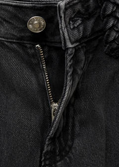Straight-fit jeans with braided belt loops — Black denim 5
