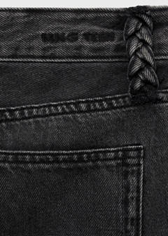 Straight-fit jeans with braided belt loops — Black denim 7