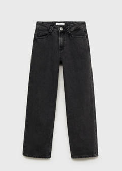 Straight-fit jeans with braided belt loops — Black denim 4