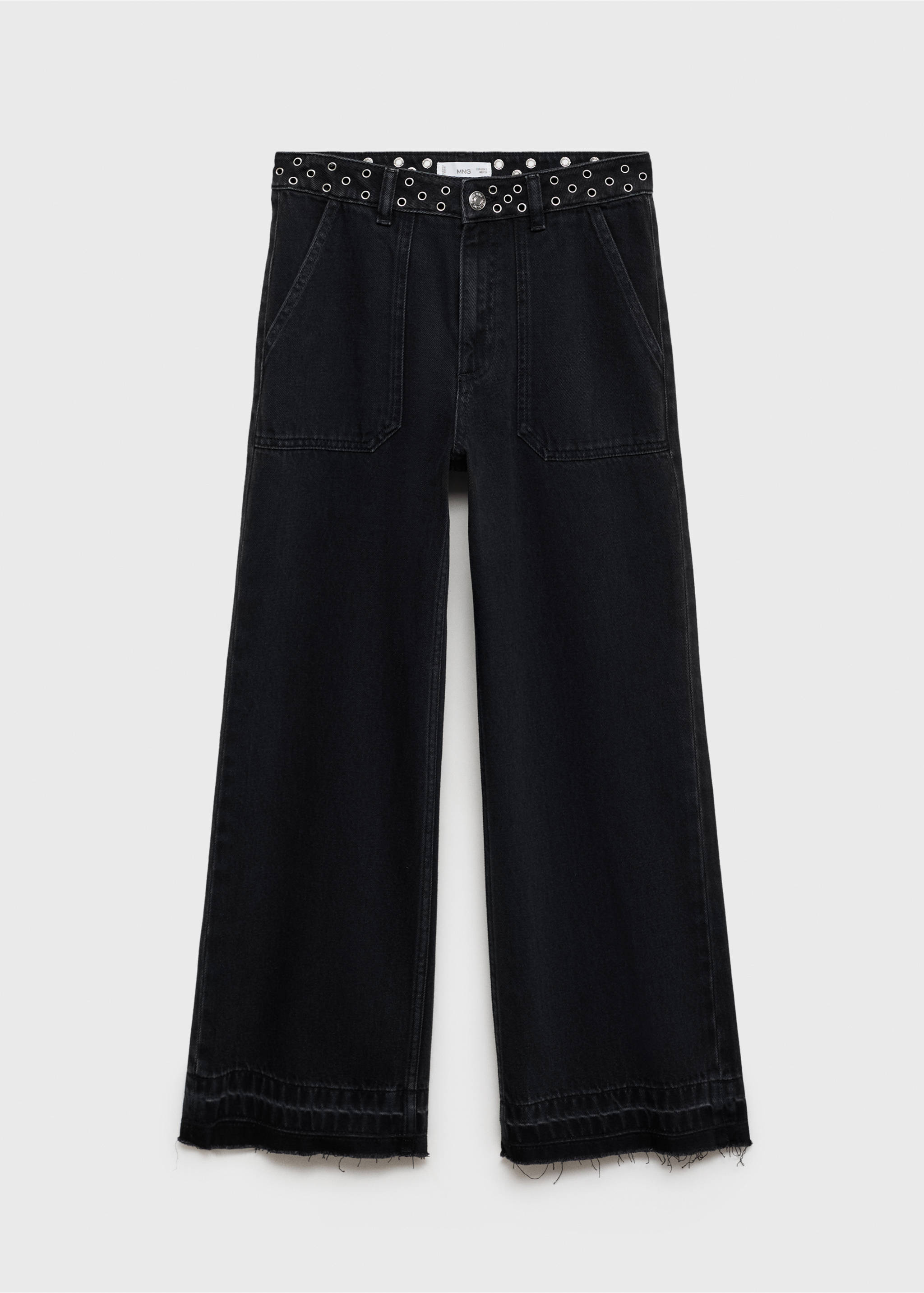 Jeans wide leg - Article without model, Black denim. Ref: 87001094-00.