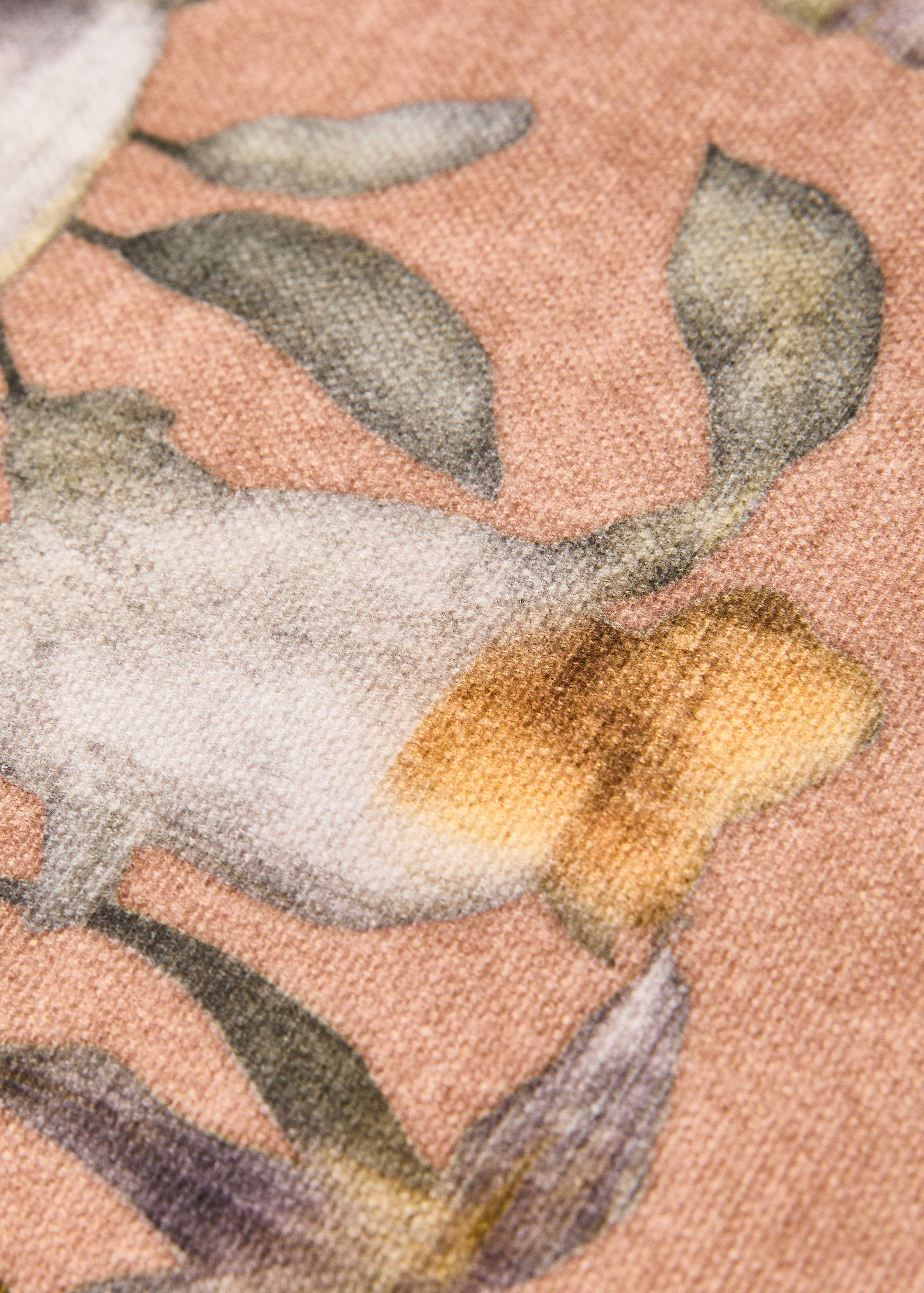 Cushion cover with floral-print trim 45x45 cm - Details of the article 1