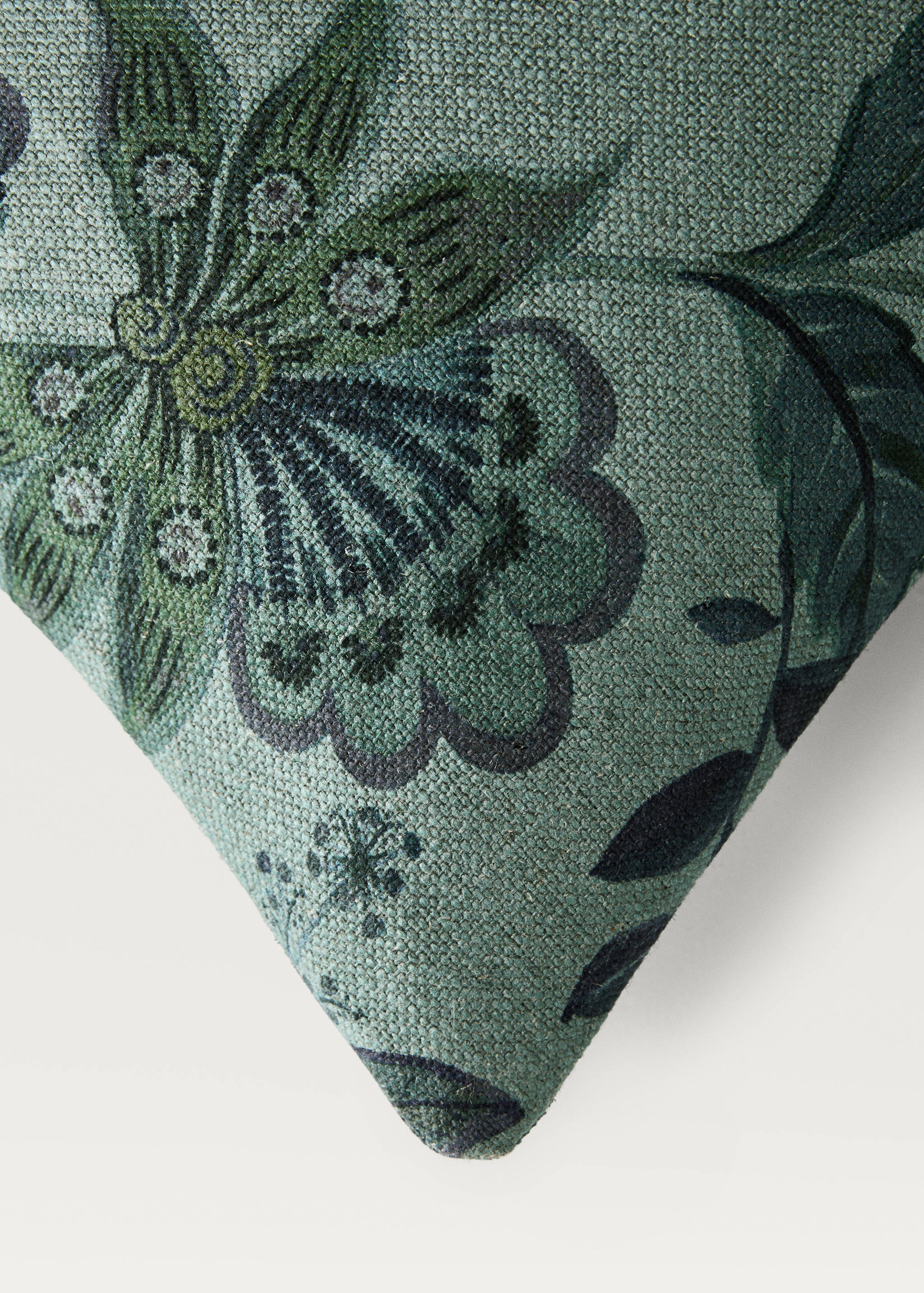 Linen floral-print cushion cover 40x60 cm - Details of the article 2