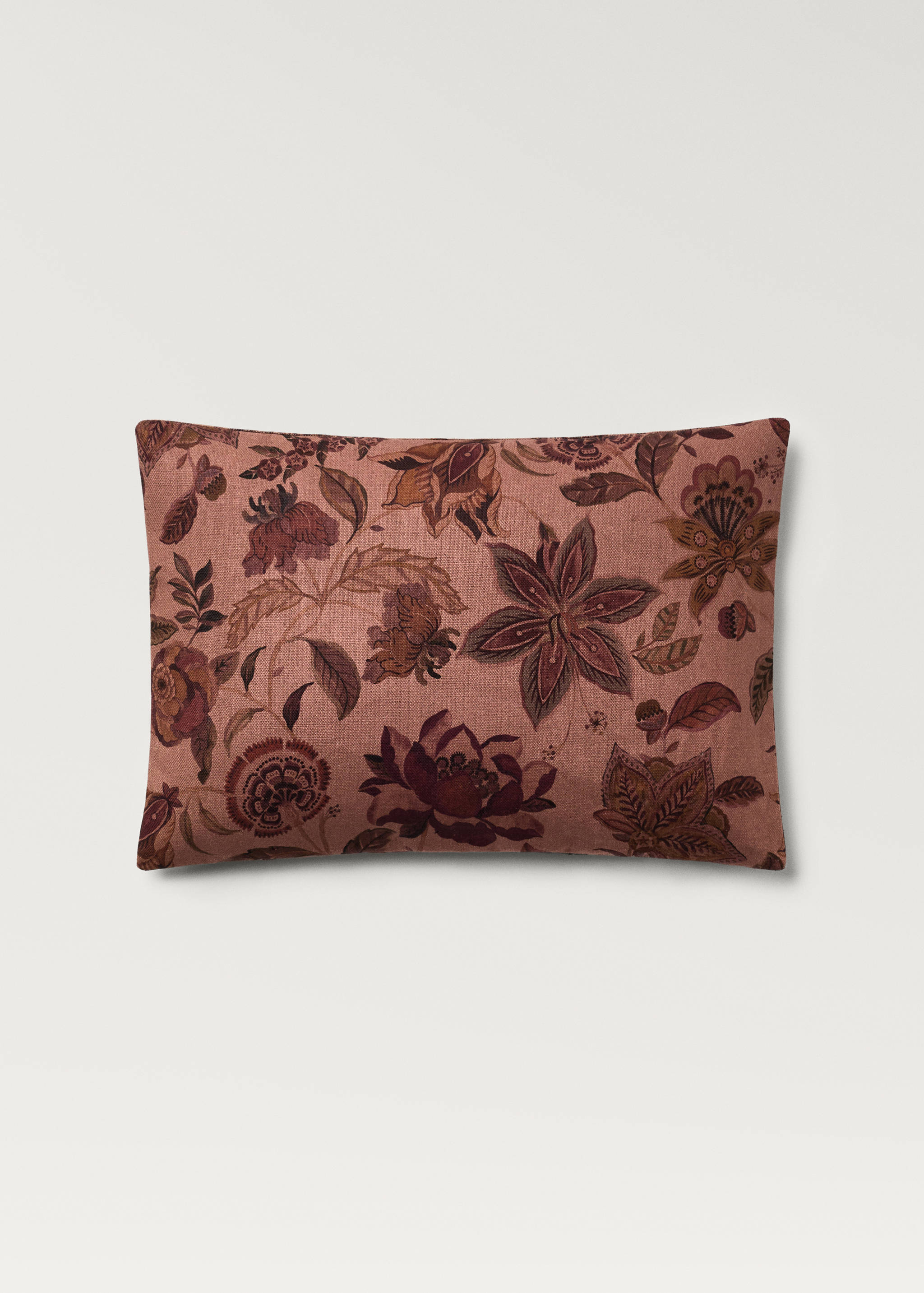 Linen floral-print cushion cover 40x60 cm - Article without model