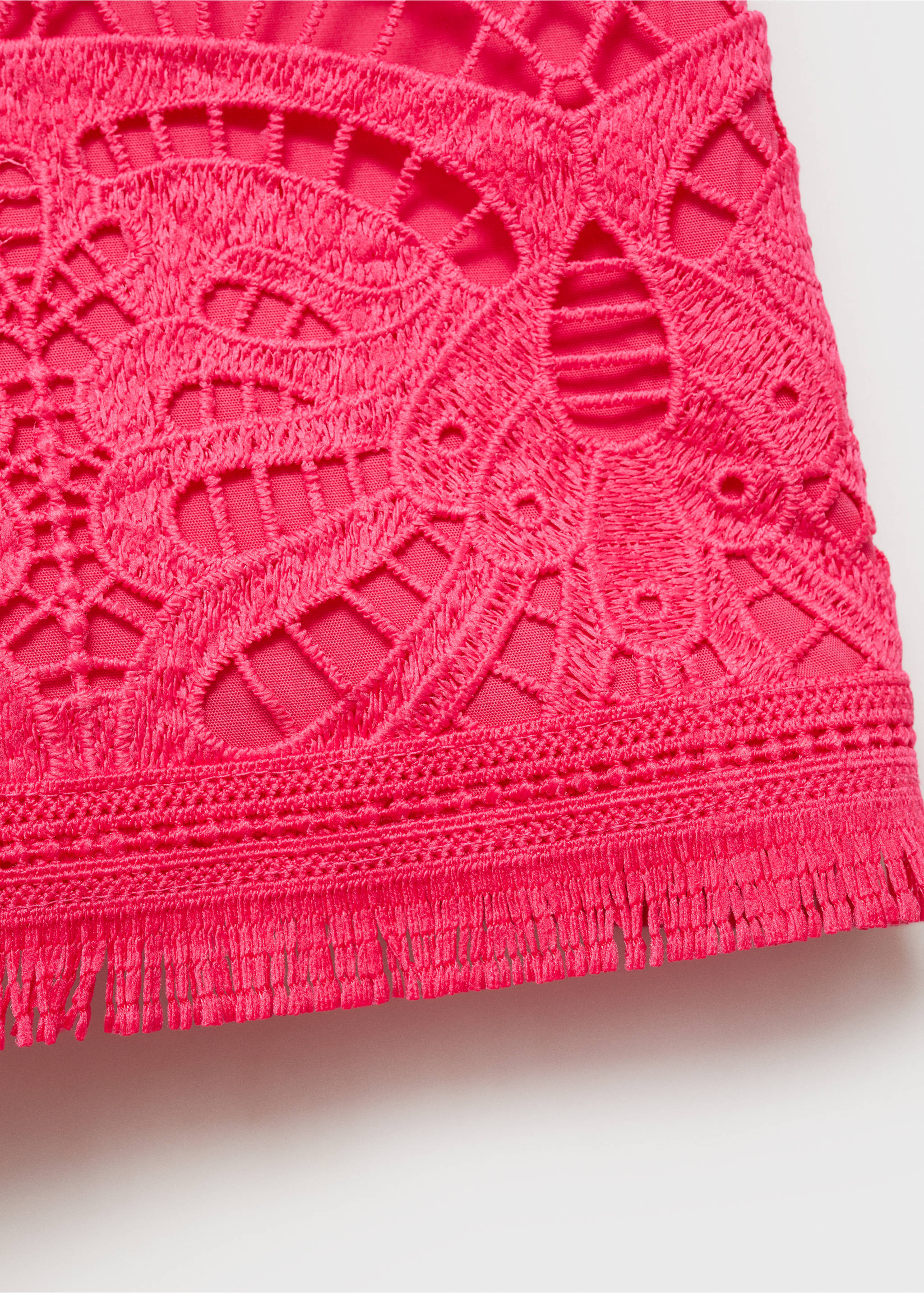 Crochet knitted shorts - Details of the article 8, Fuchsia. Ref: 87002531-00.