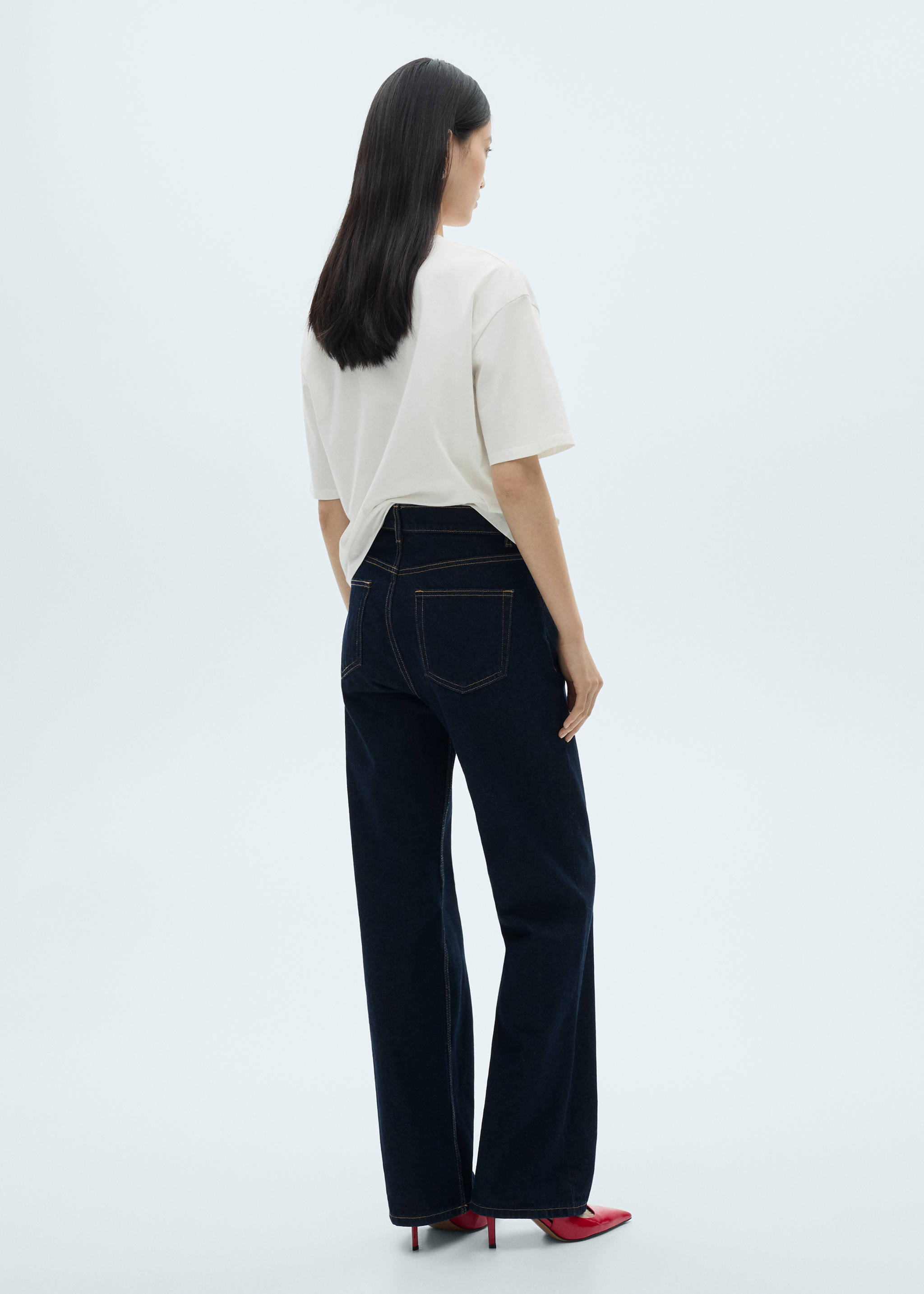 Cotton t-shirt with flower detail - Reverse of the article