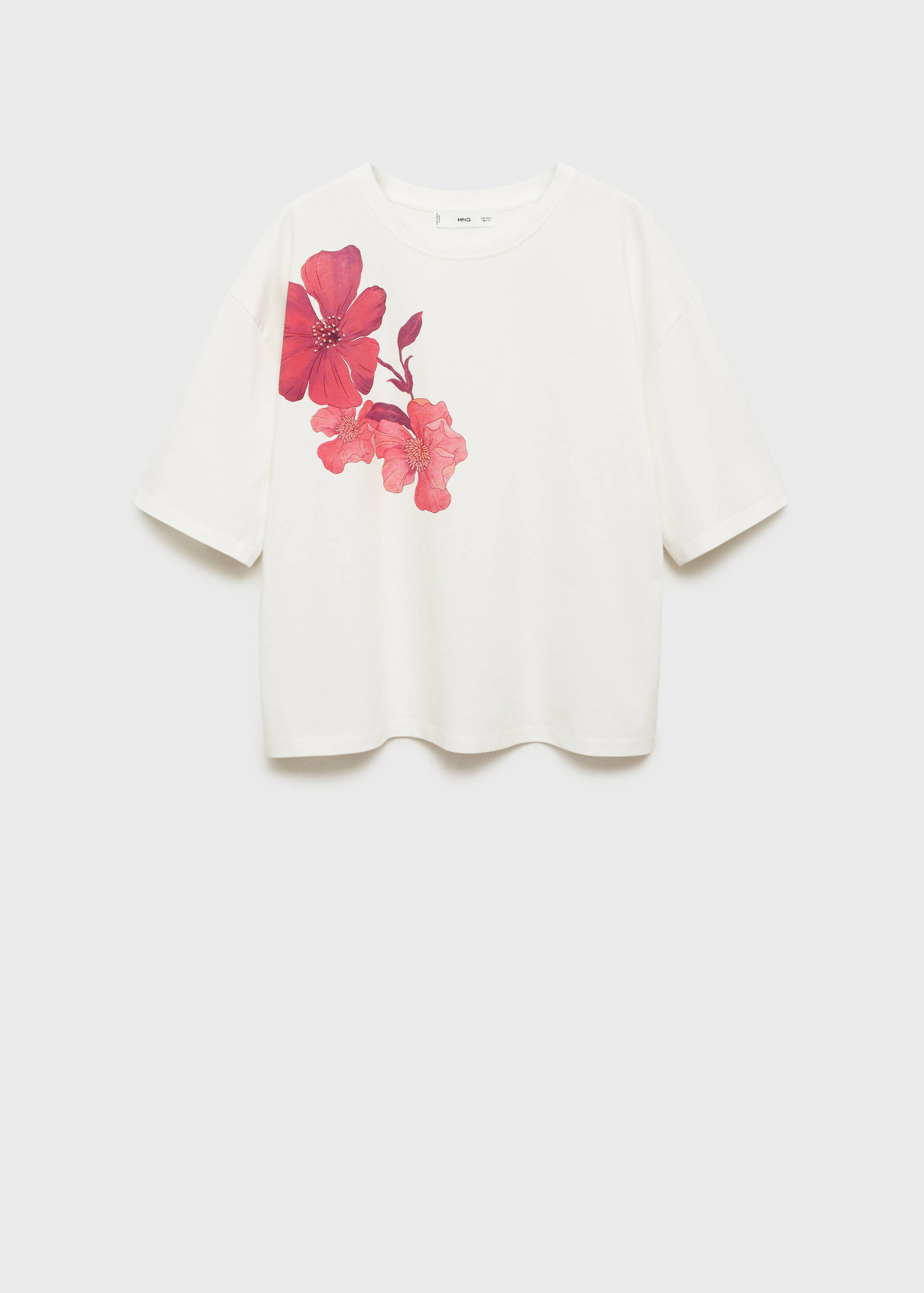 Cotton t-shirt with flower detail - Article without model