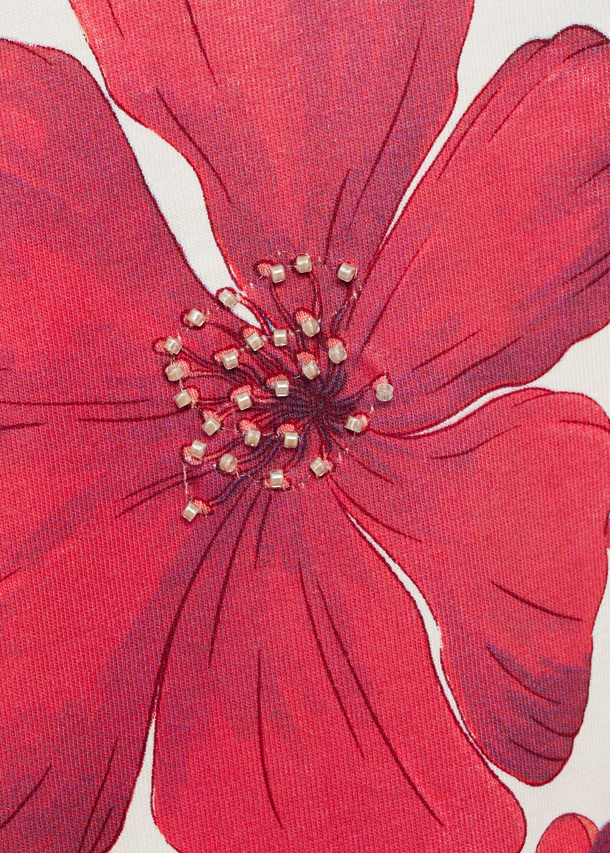 Cotton t-shirt with flower detail - Details of the article 8