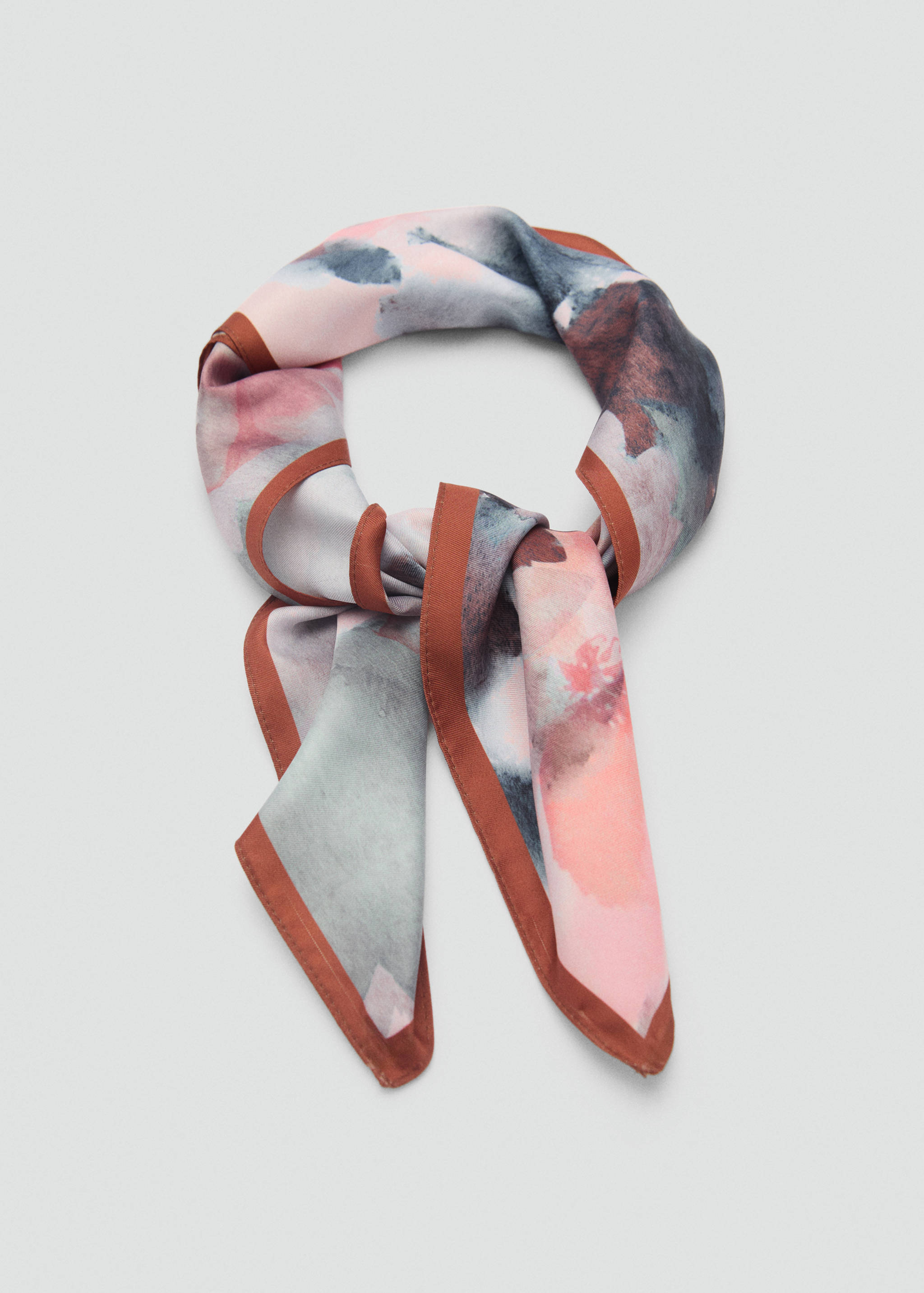 Printed satin scarf - Details of the article 1