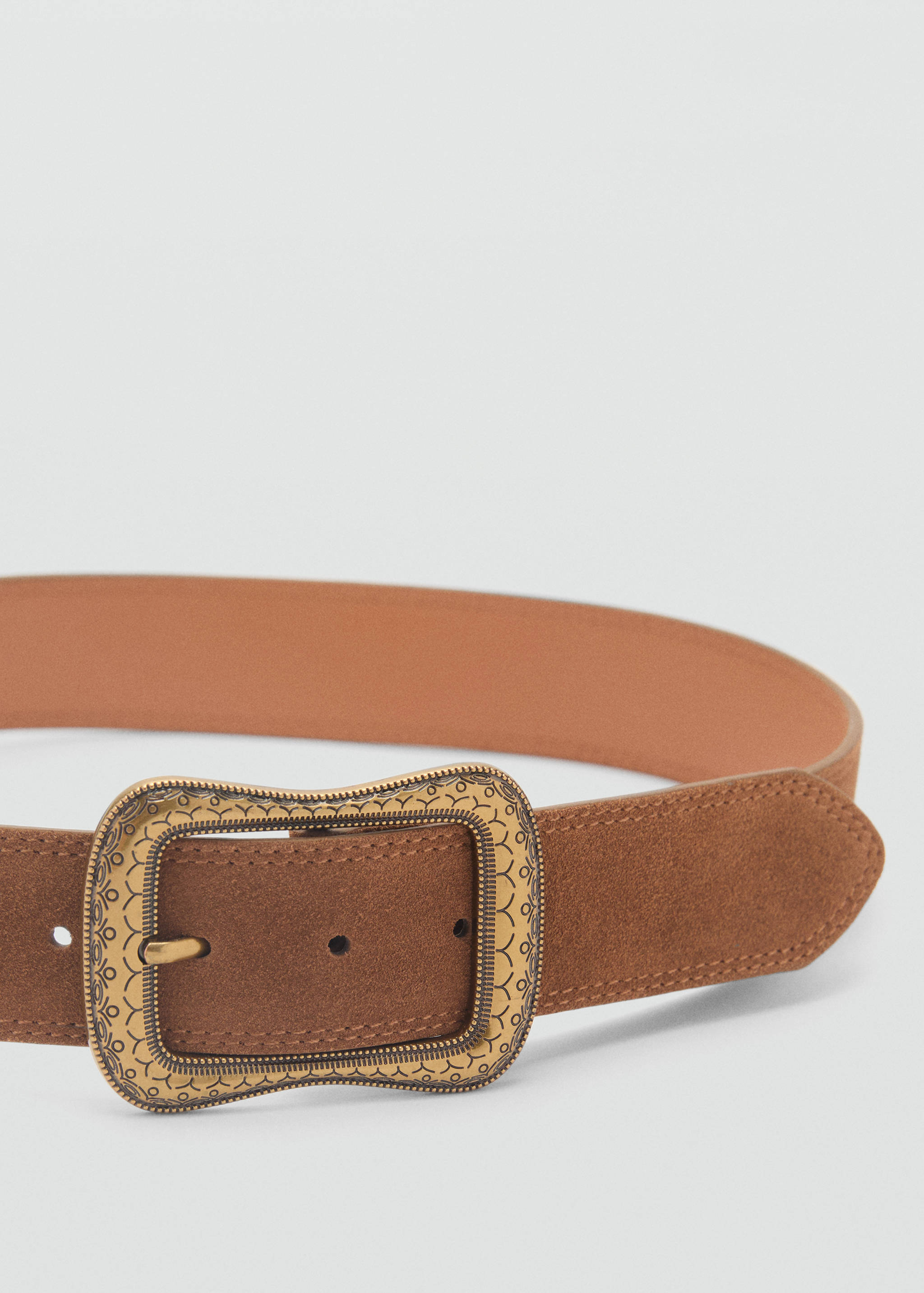 Suede belt with engraved buckle - Details of the article 1
