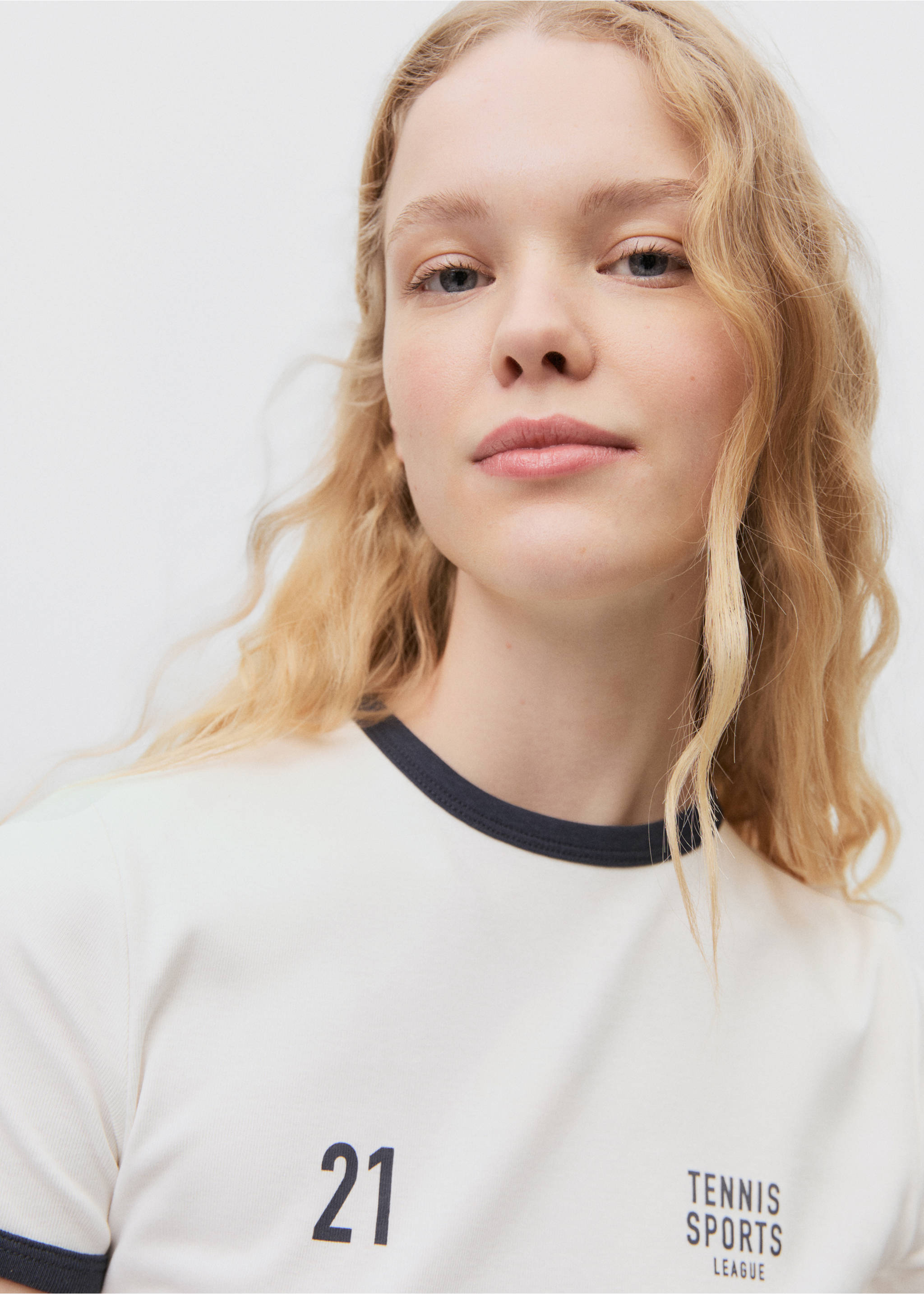 Cropped cotton T-shirt - Details of the article 1, Off White. Ref: 87002543-00.