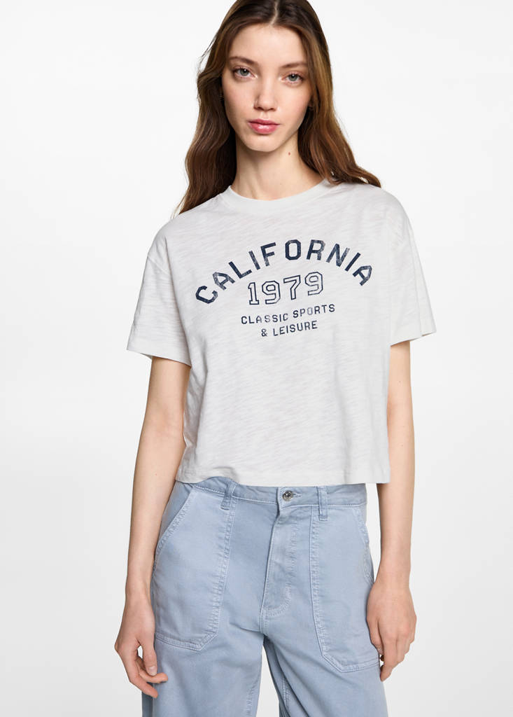 Message crop T-shirt — Off White
