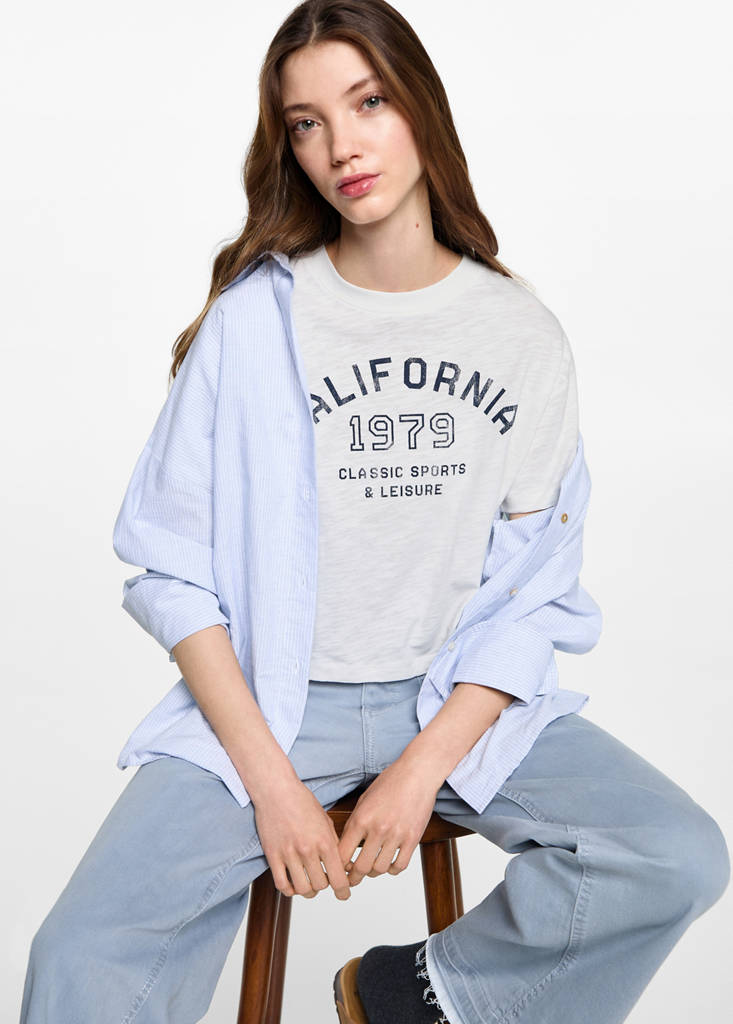 Message crop T-shirt — Off White