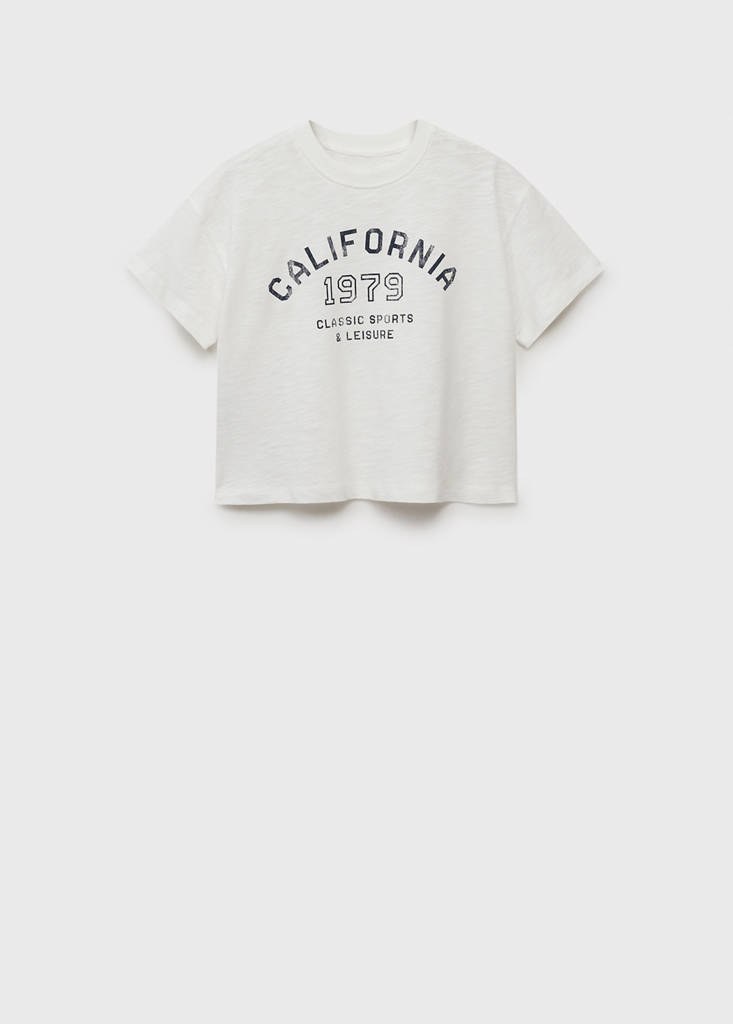 Message crop T-shirt — Off White