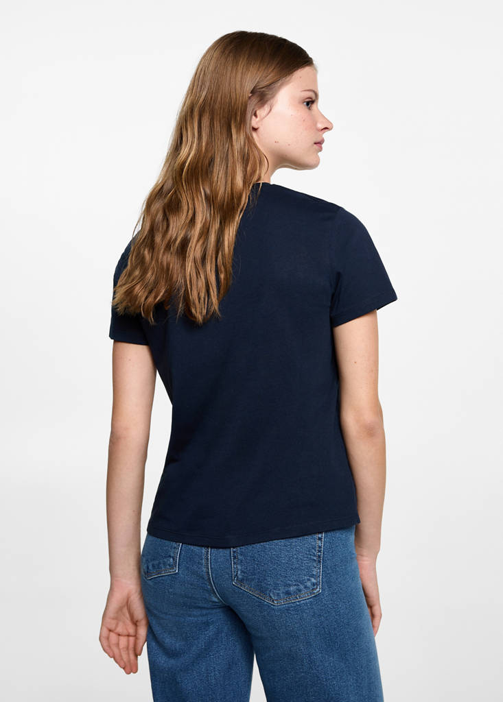 Short-sleeved t-shirt with message — Dark Navy