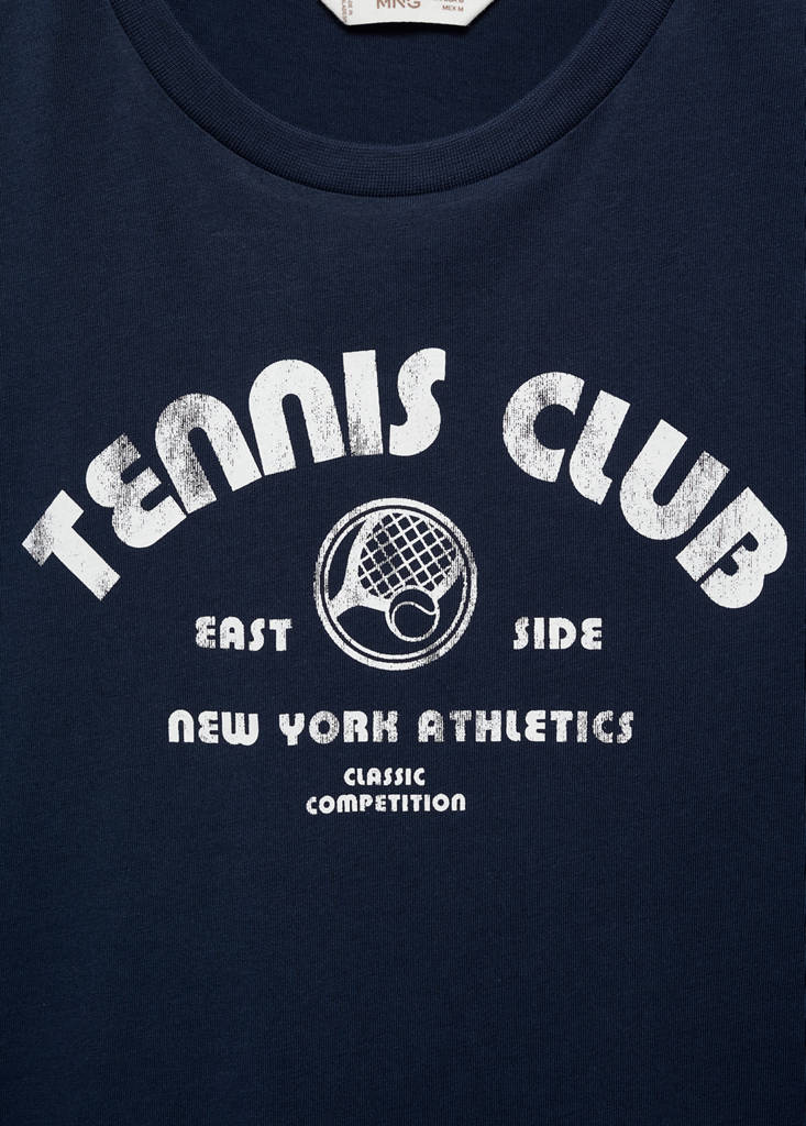 Short-sleeved t-shirt with message — Dark Navy