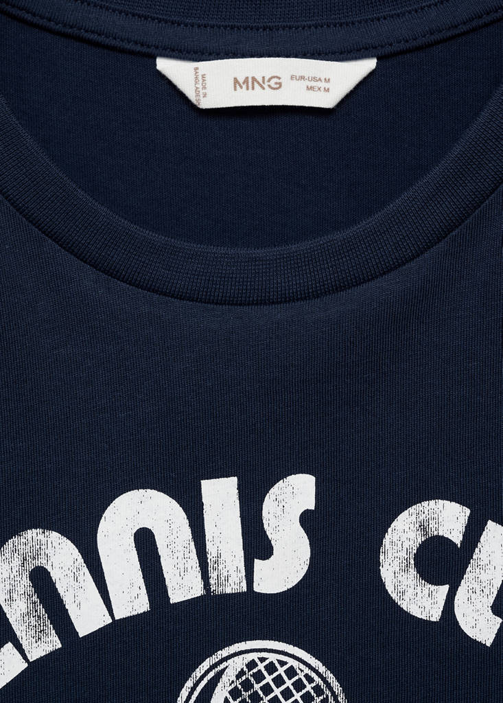 Short-sleeved t-shirt with message — Dark Navy