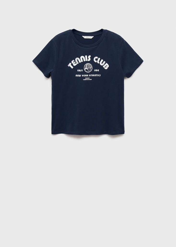 Short-sleeved t-shirt with message — Dark Navy