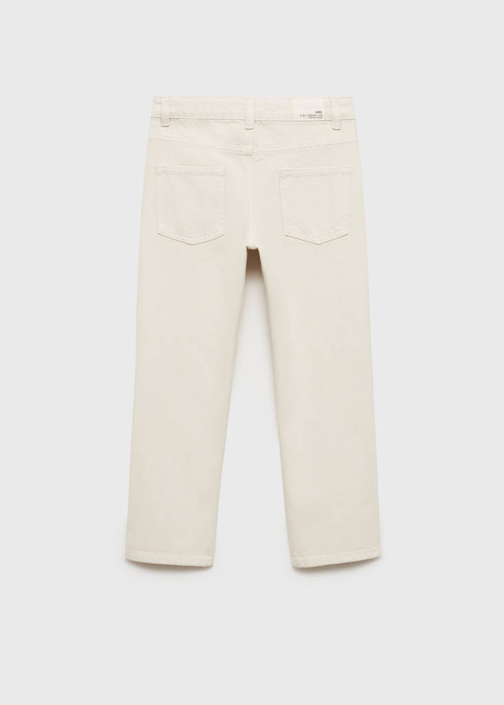 Ripped straight jeans — Sand