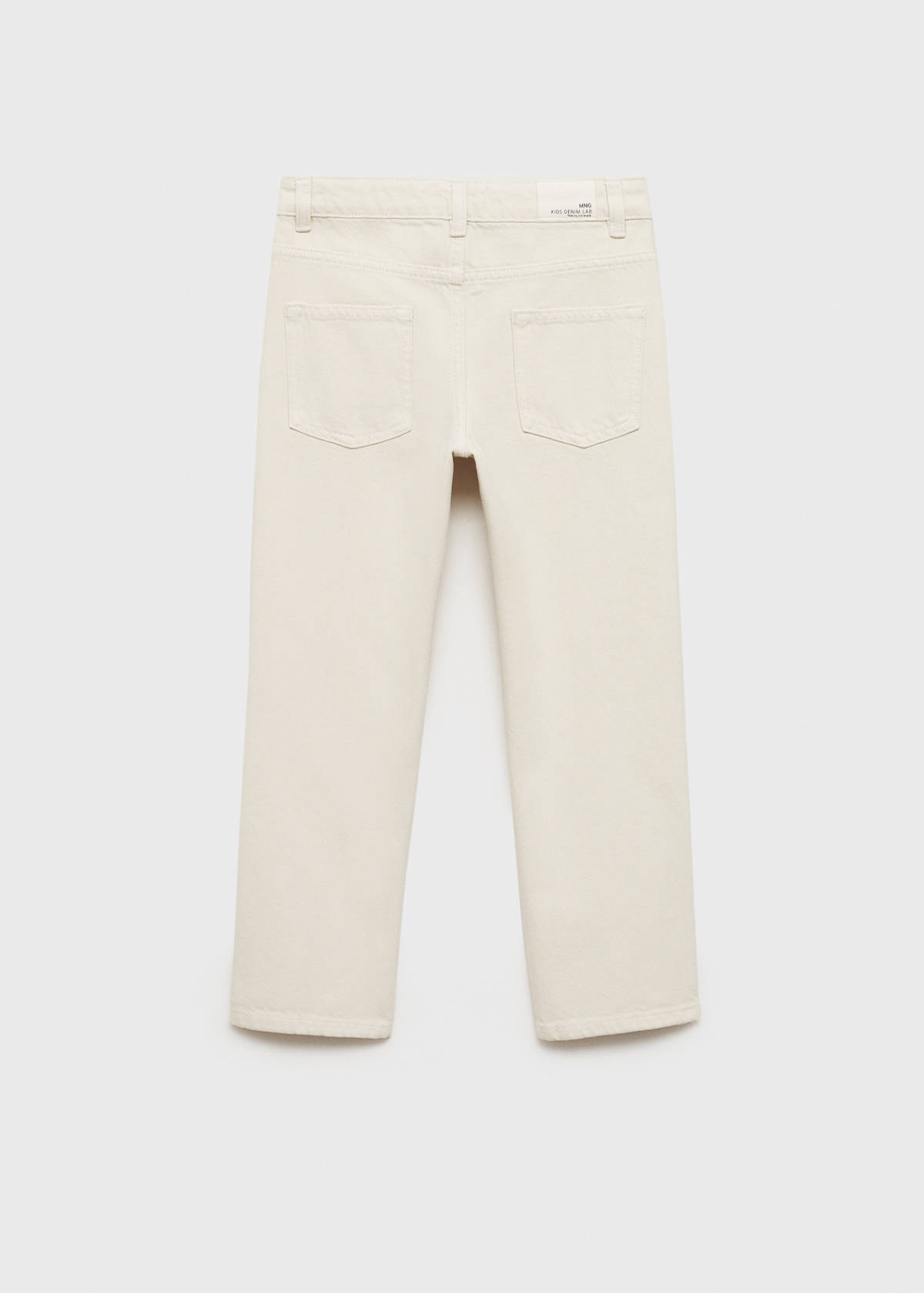 Ripped straight jeans — Sand