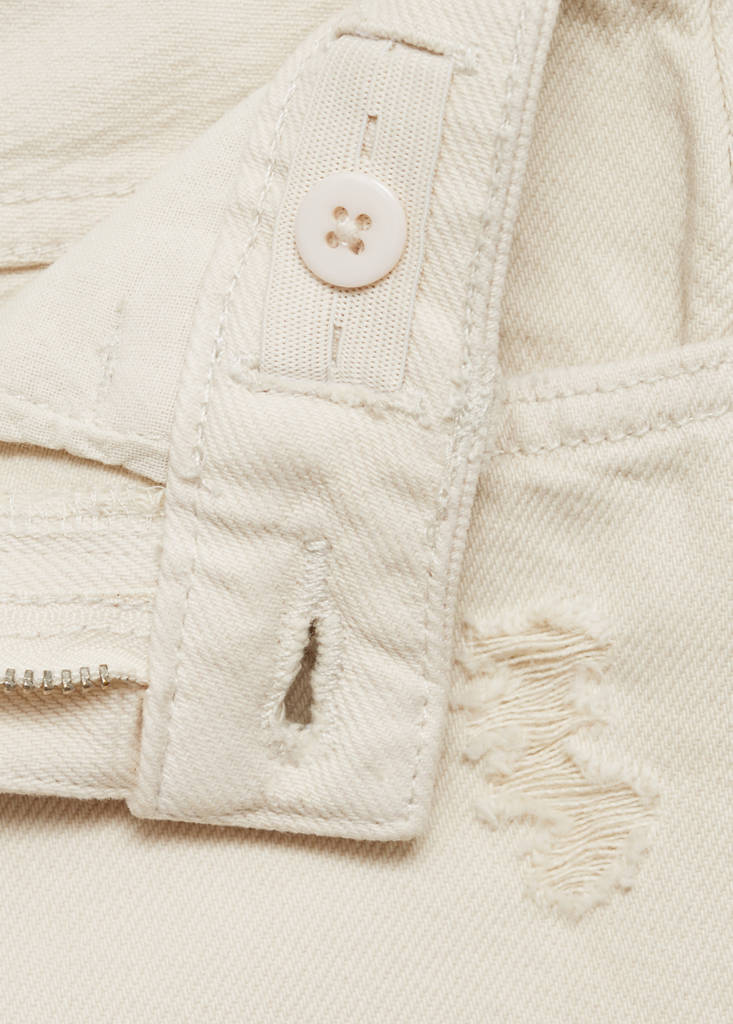 Ripped straight jeans — Sand