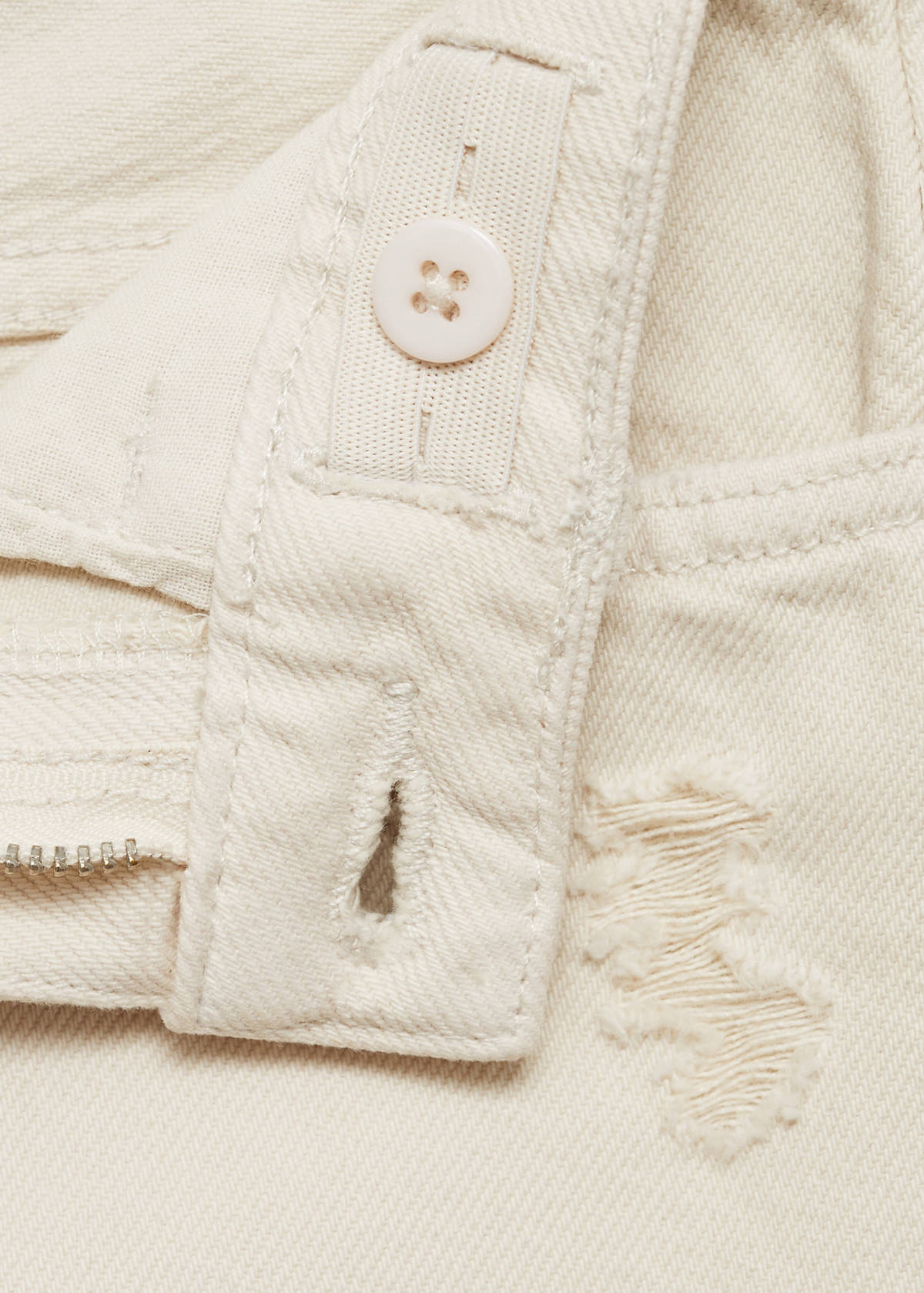 Ripped straight jeans — Sand