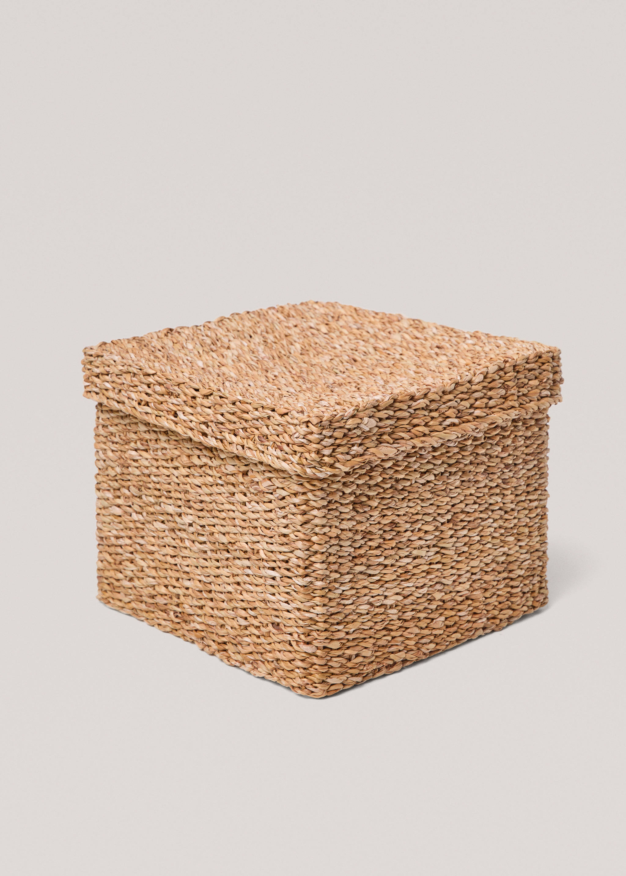 Stor fyrkantig seagrass-korg med lock - Detaljer om artikeln 1