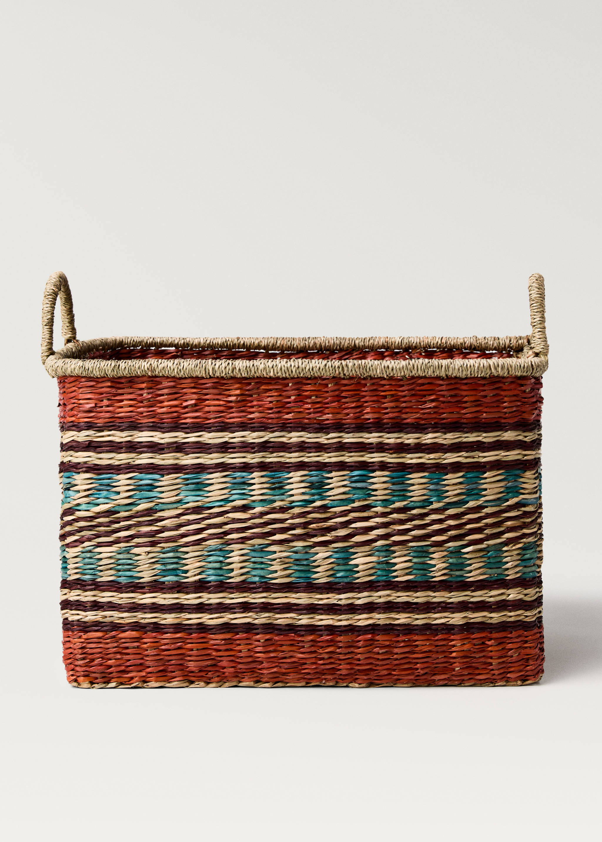 Rectangular colored seagrass basket - Article without model