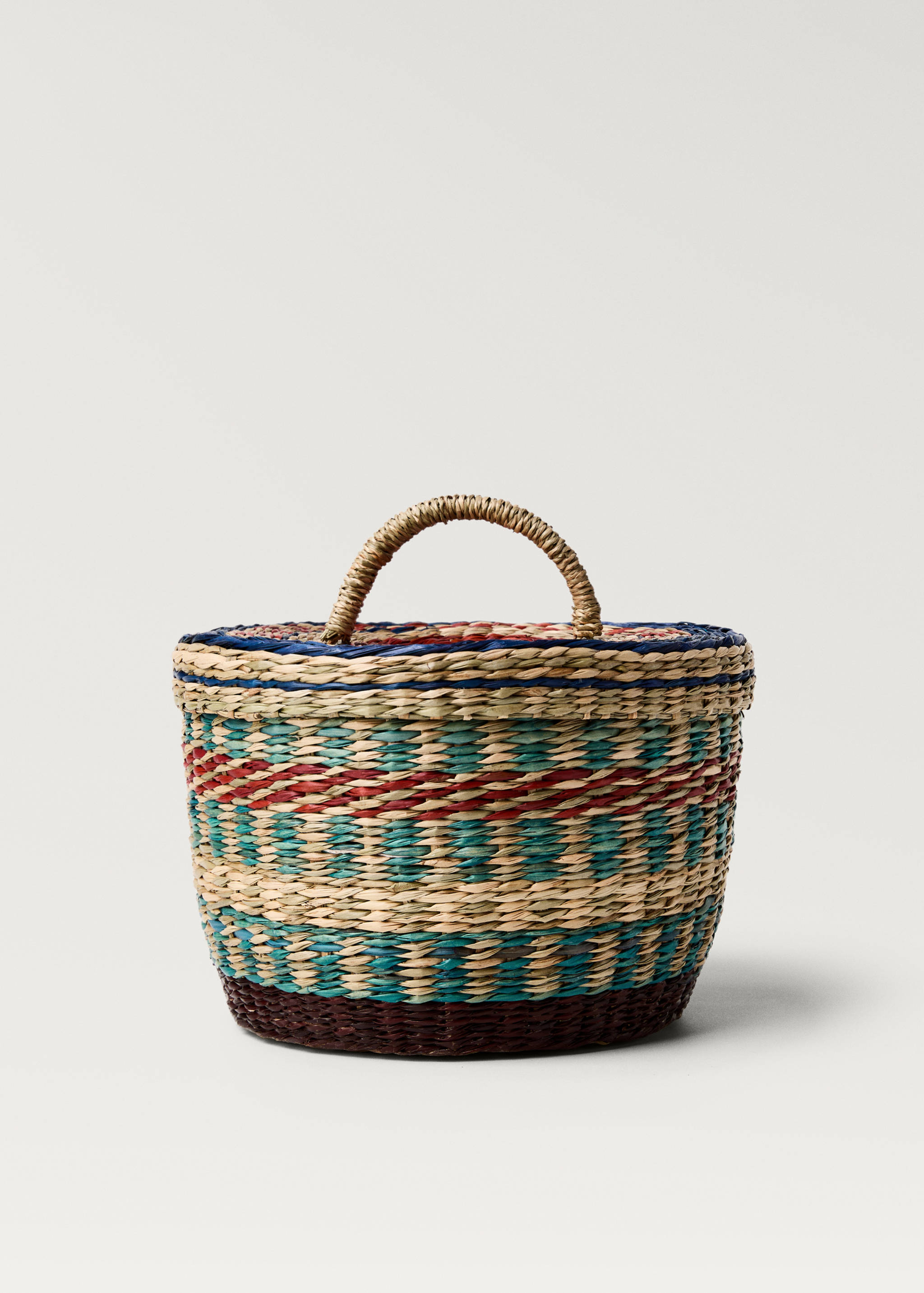 Średni koszyk z morskiej trawy z pokrywką - Artykuł bez modela/modelki