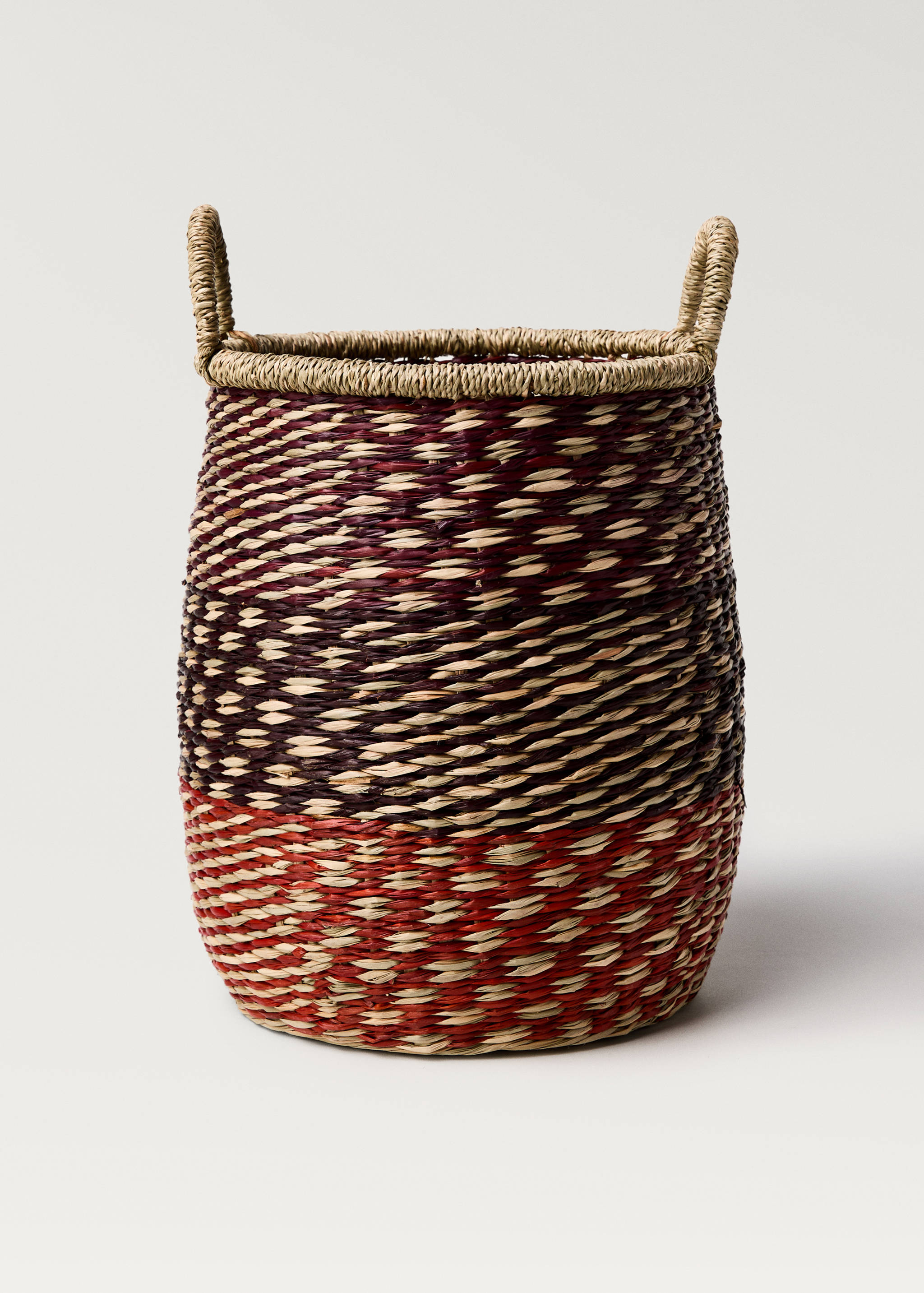 Colored seagrass basket with double handles - Article without model