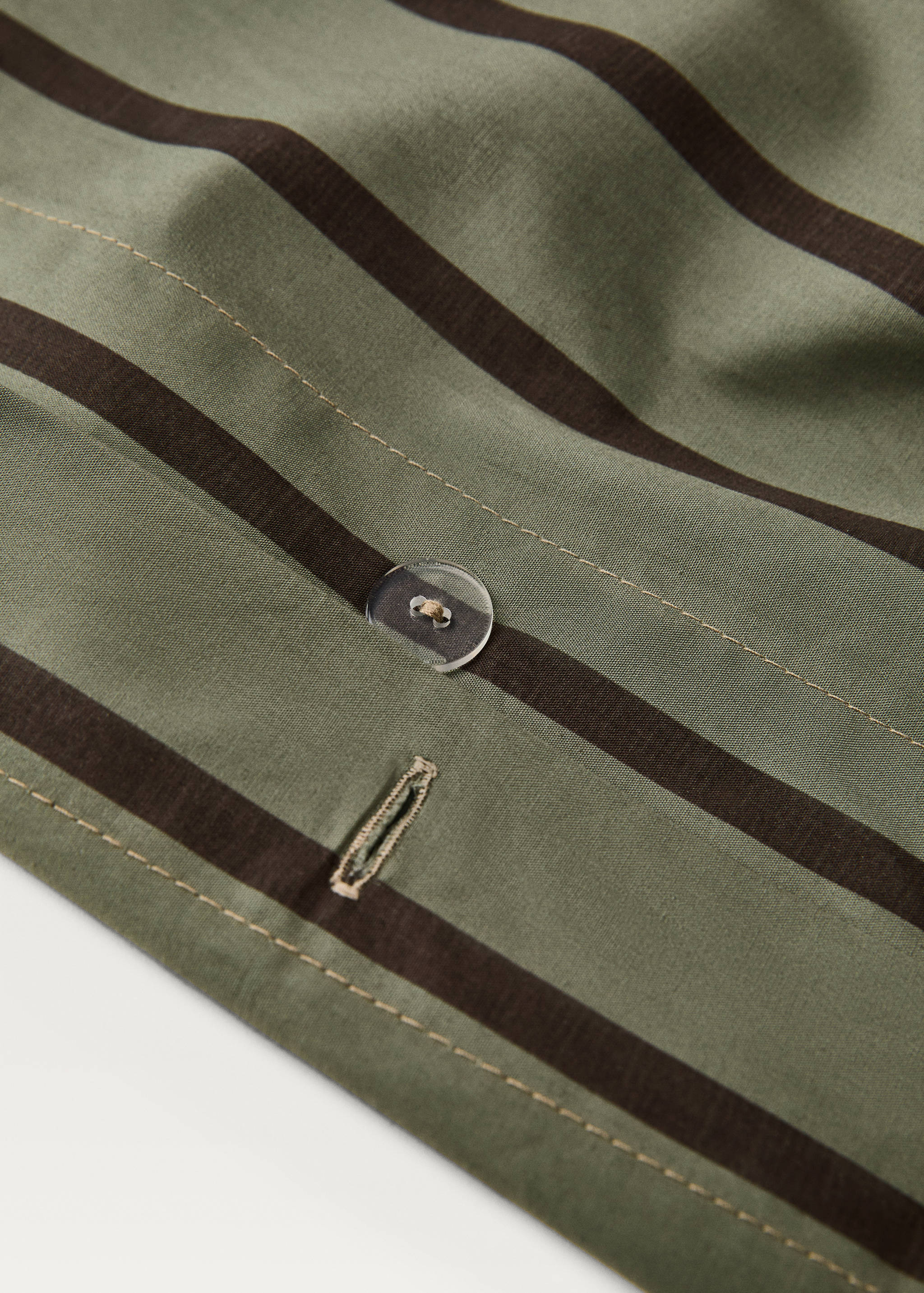 Percale cotton multi-striped duvet cover King bed - Details of the article 1