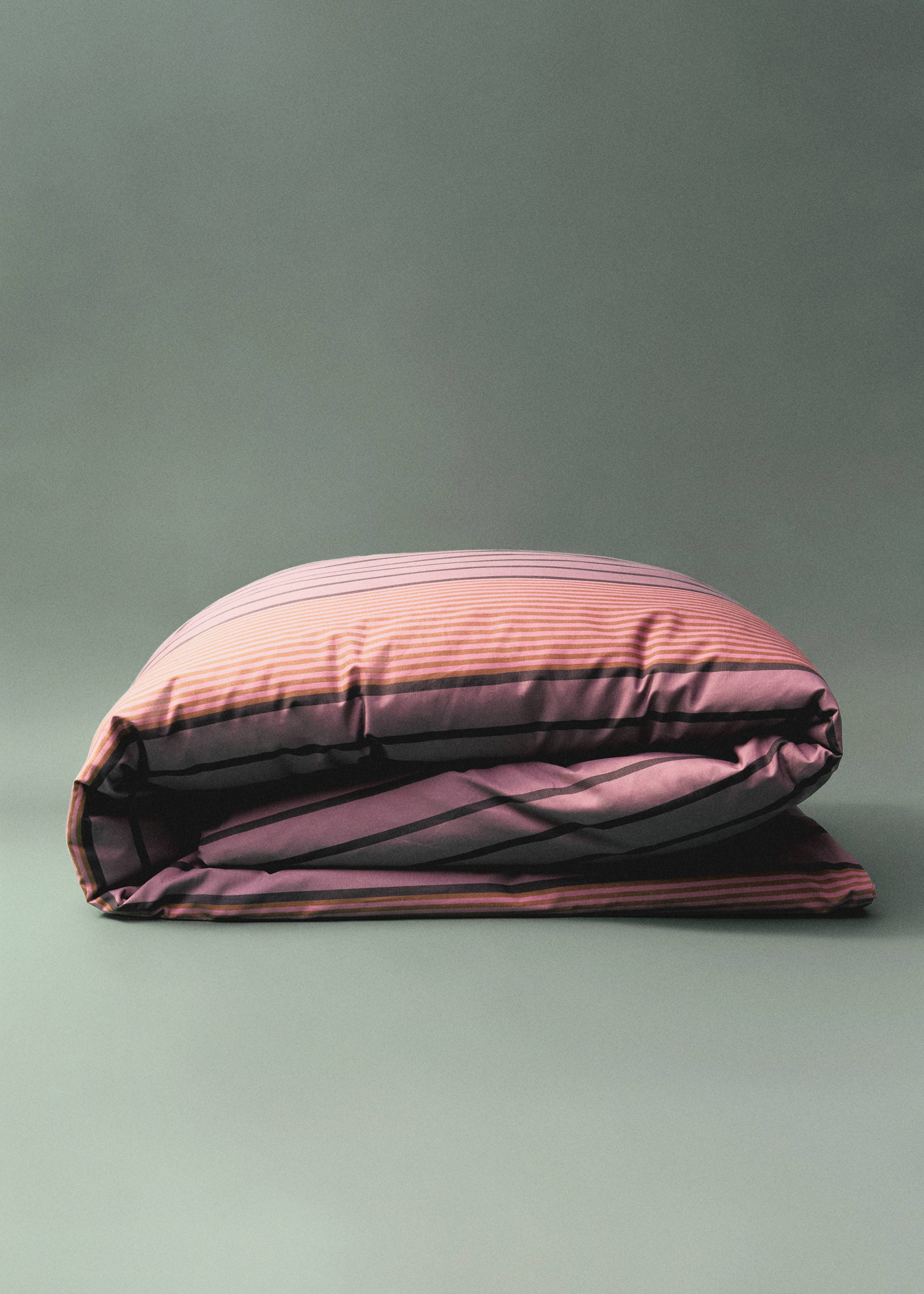 Cotton percale multi-striped duvet cover for 150/160 cm bed - Details of the article 8