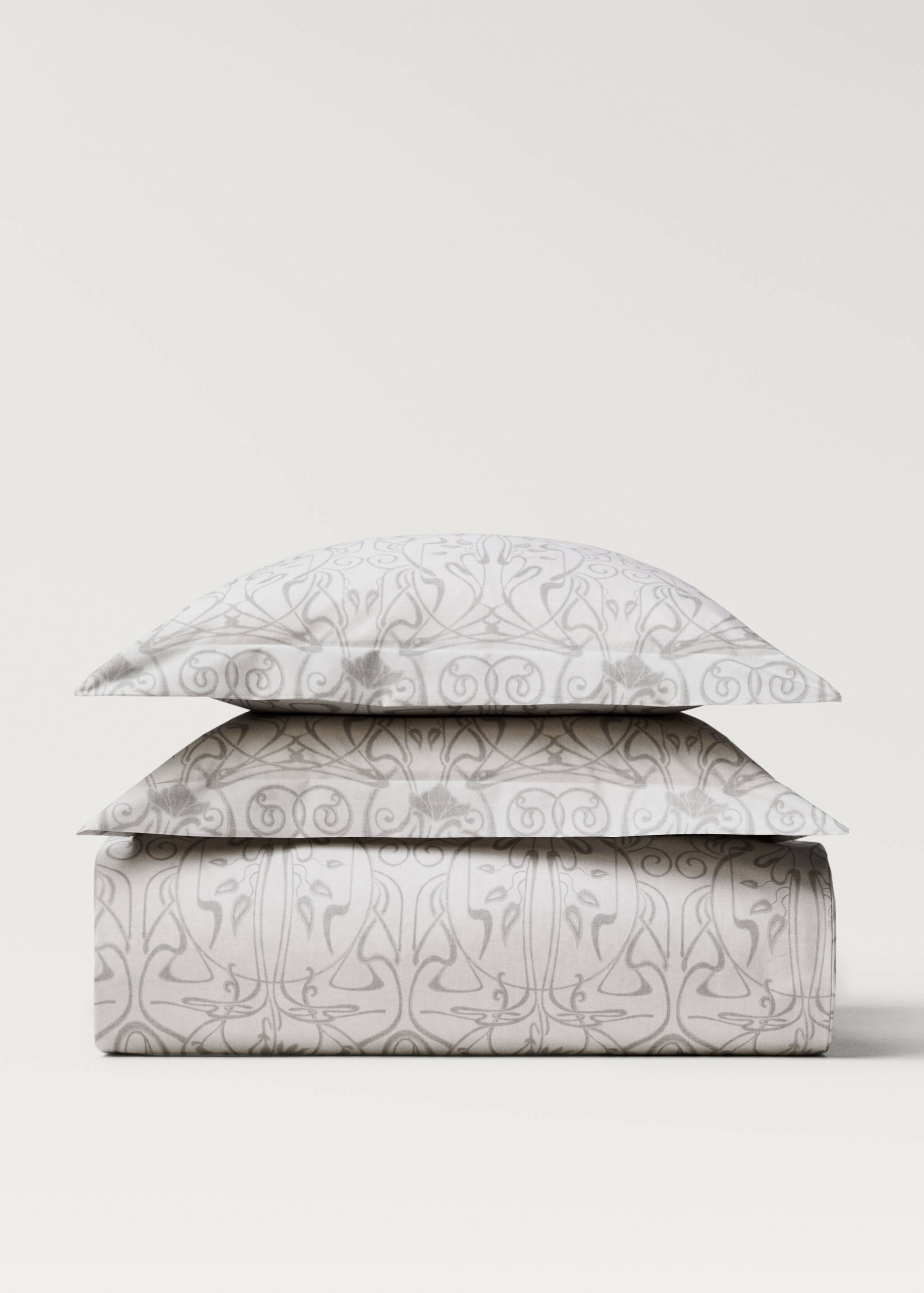 Cotton percale duvet cover with ornamental print for 150/160 cm bed - Article without model