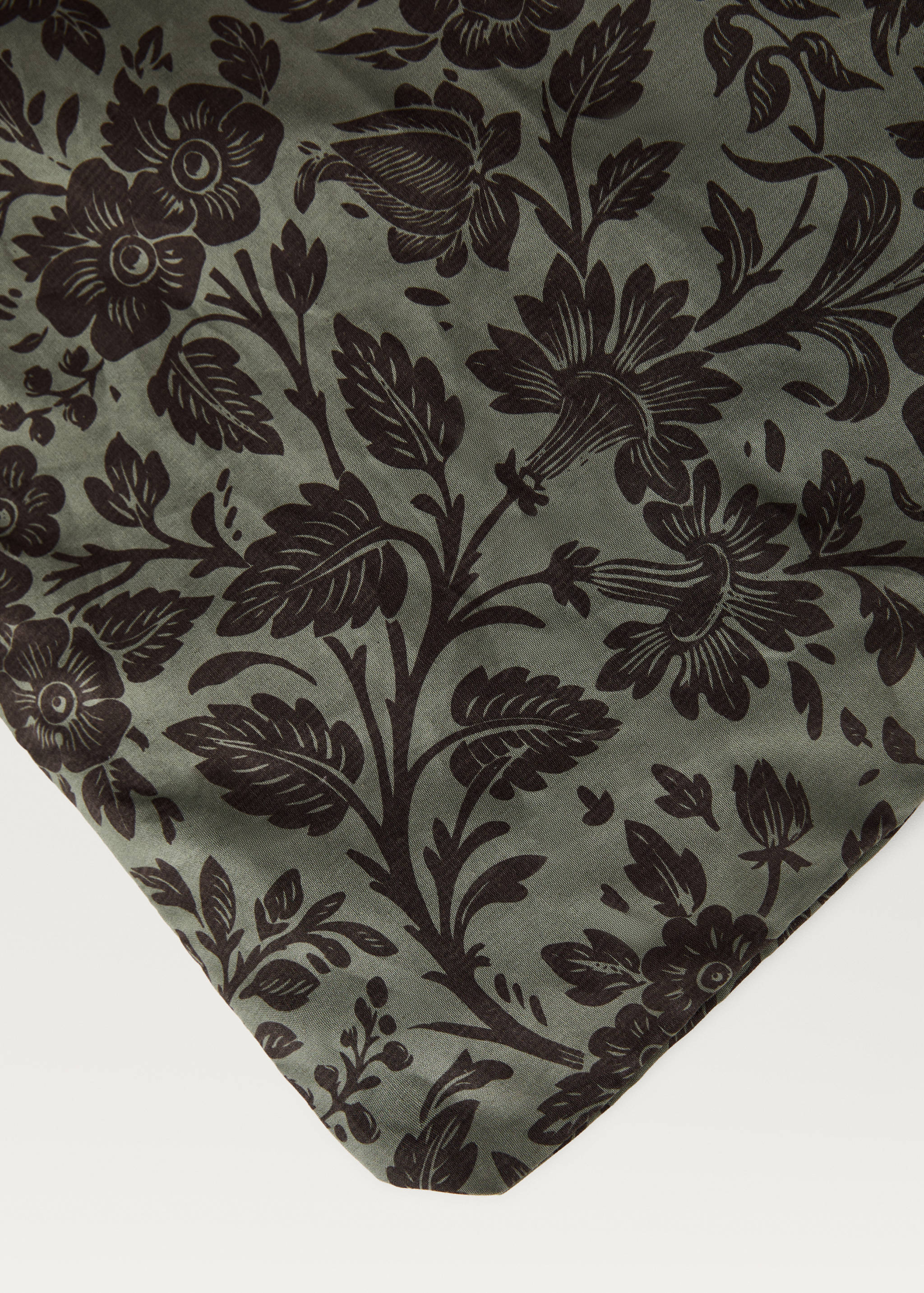 Cotton percale floral two-tone printed duvet cover for 135/140cm bed - Details of the article 1