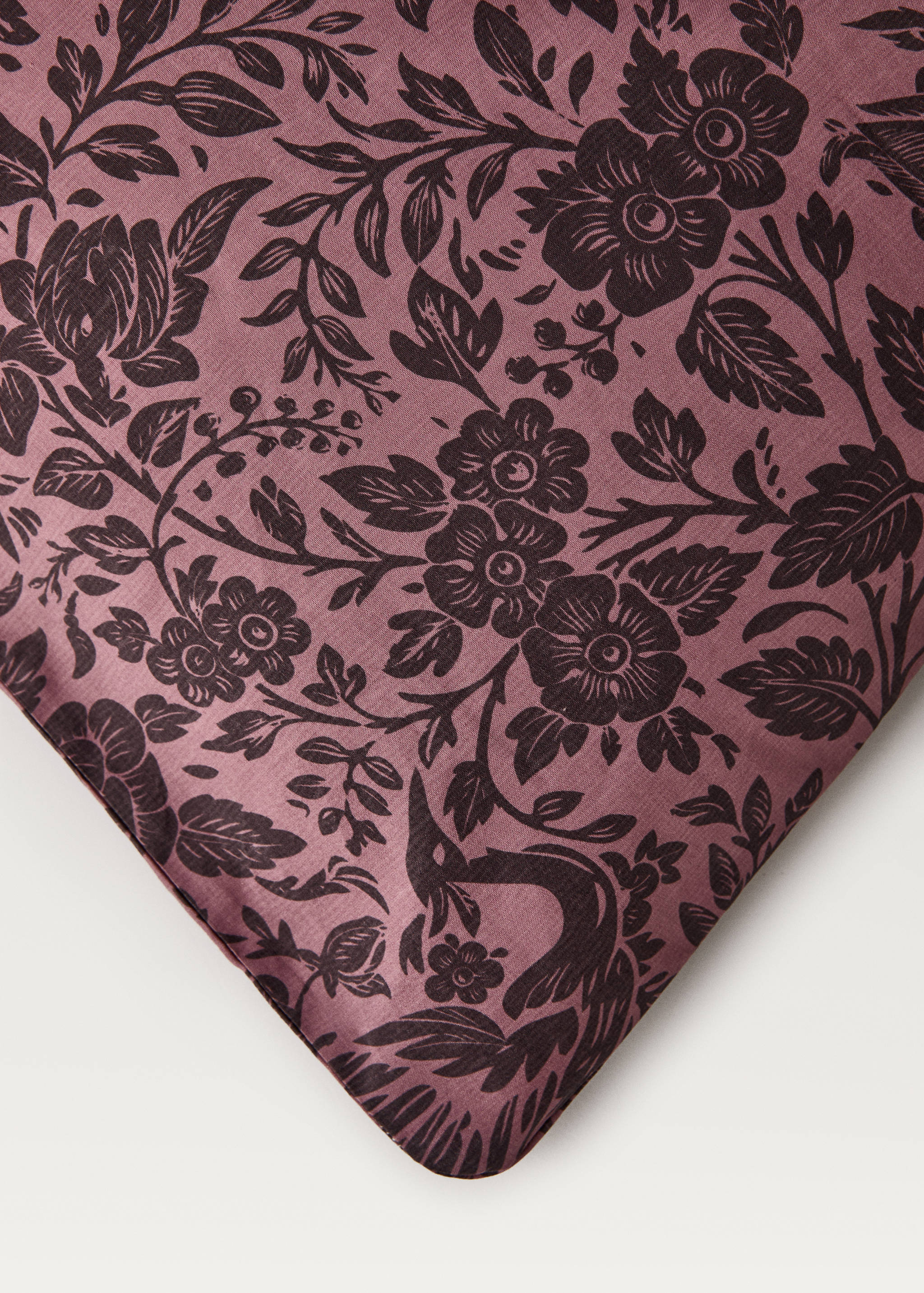 Cotton percale floral two-tone printed duvet cover for 135/140cm bed - Details of the article 3