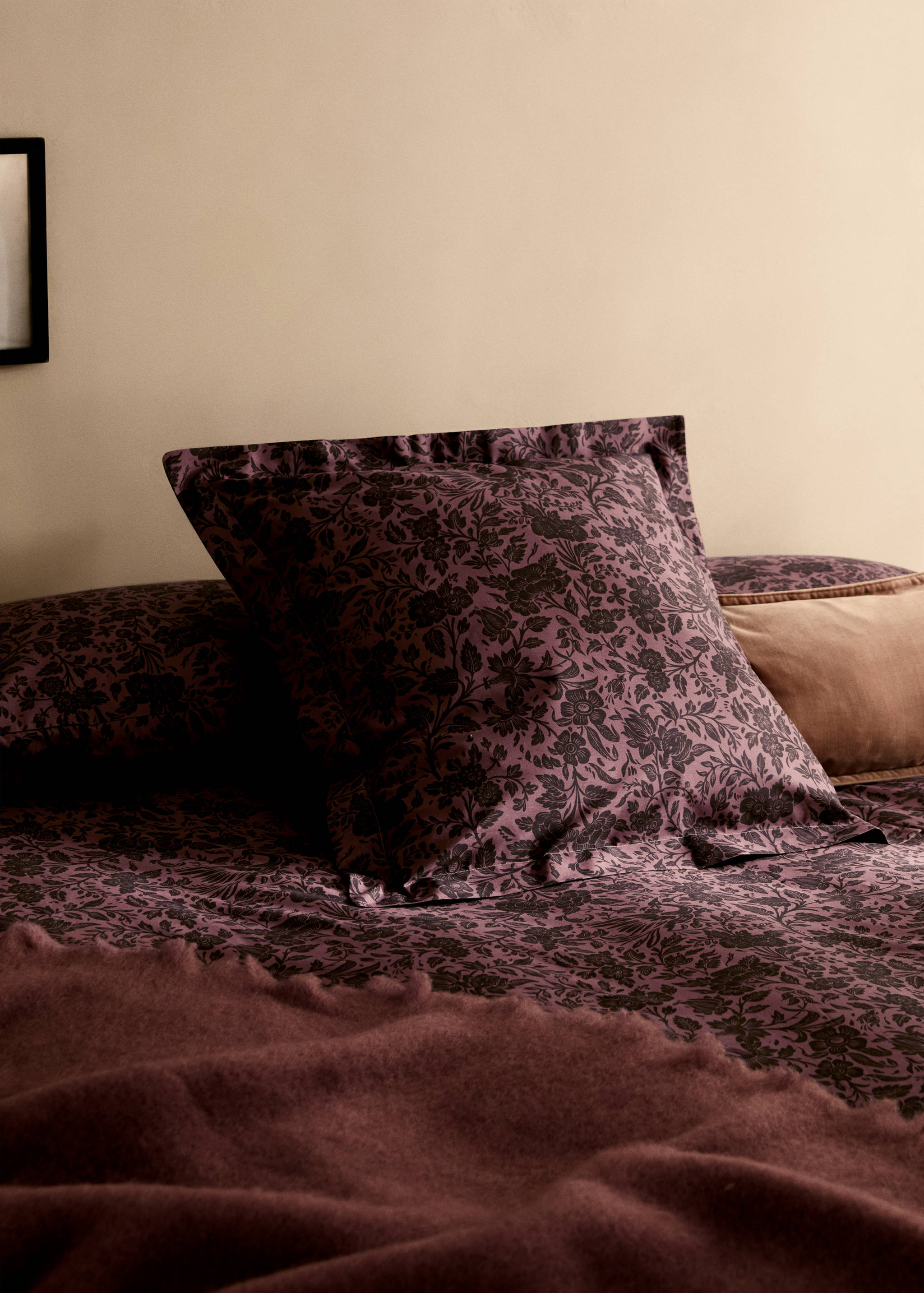 Dekbedovertrek van percal katoen met tweekleurige bloemenprint bed 150/160 cm - Detail van het artikel 7
