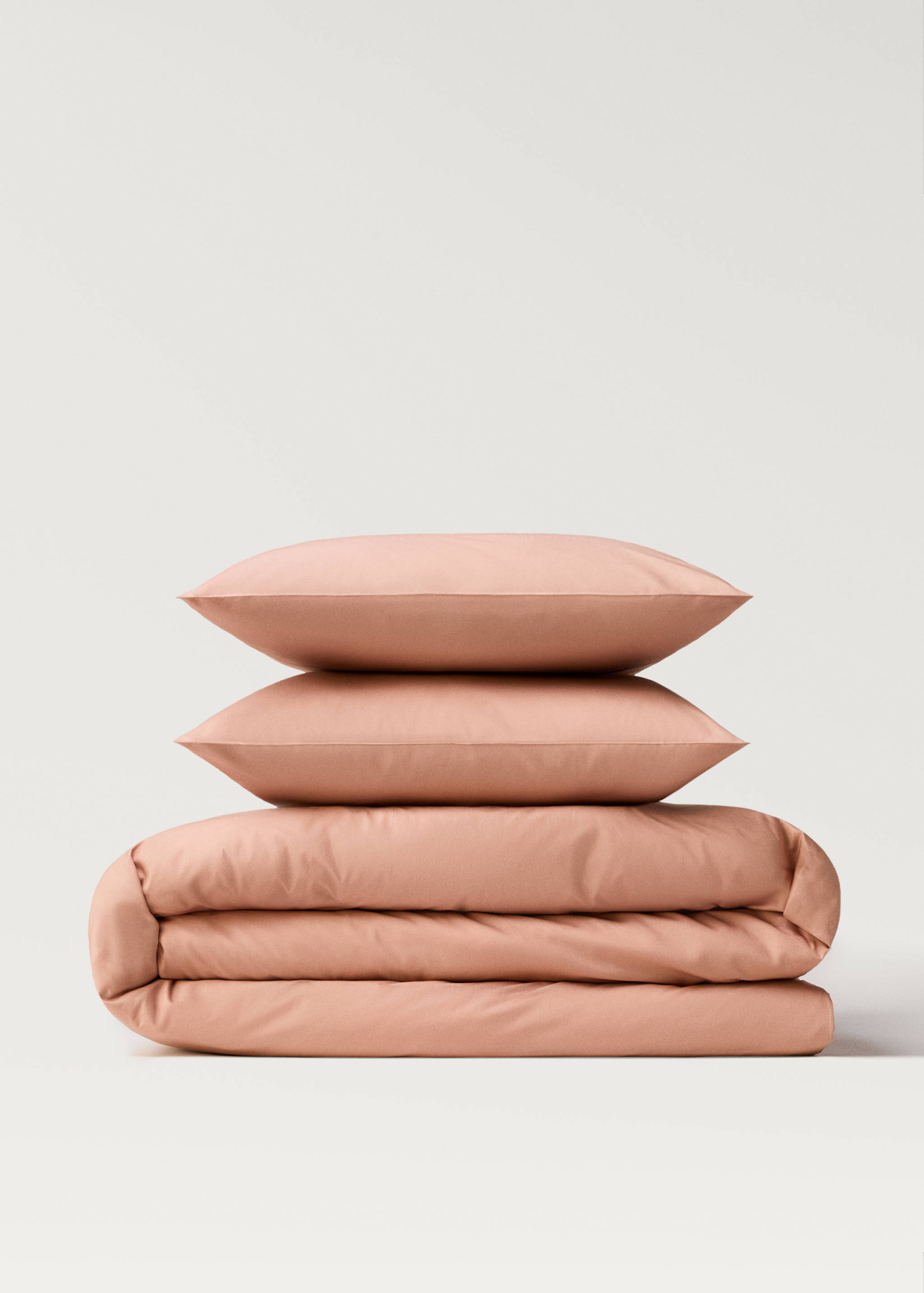 Cotton percale duvet cover with linen trim for 135/140 cm bed - Article without model