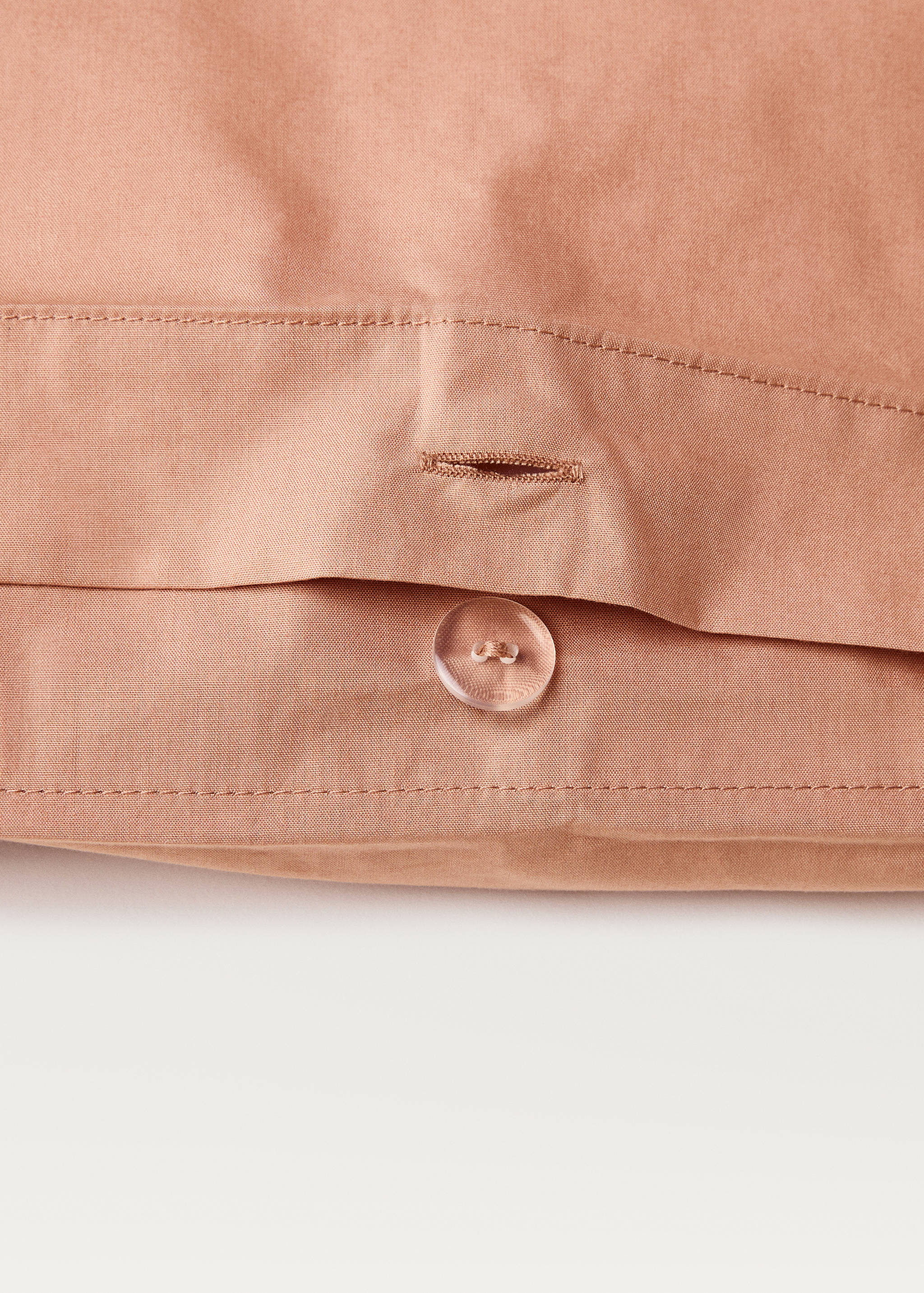 Cotton percale duvet cover with linen trim for 135/140 cm bed - Details of the article 2