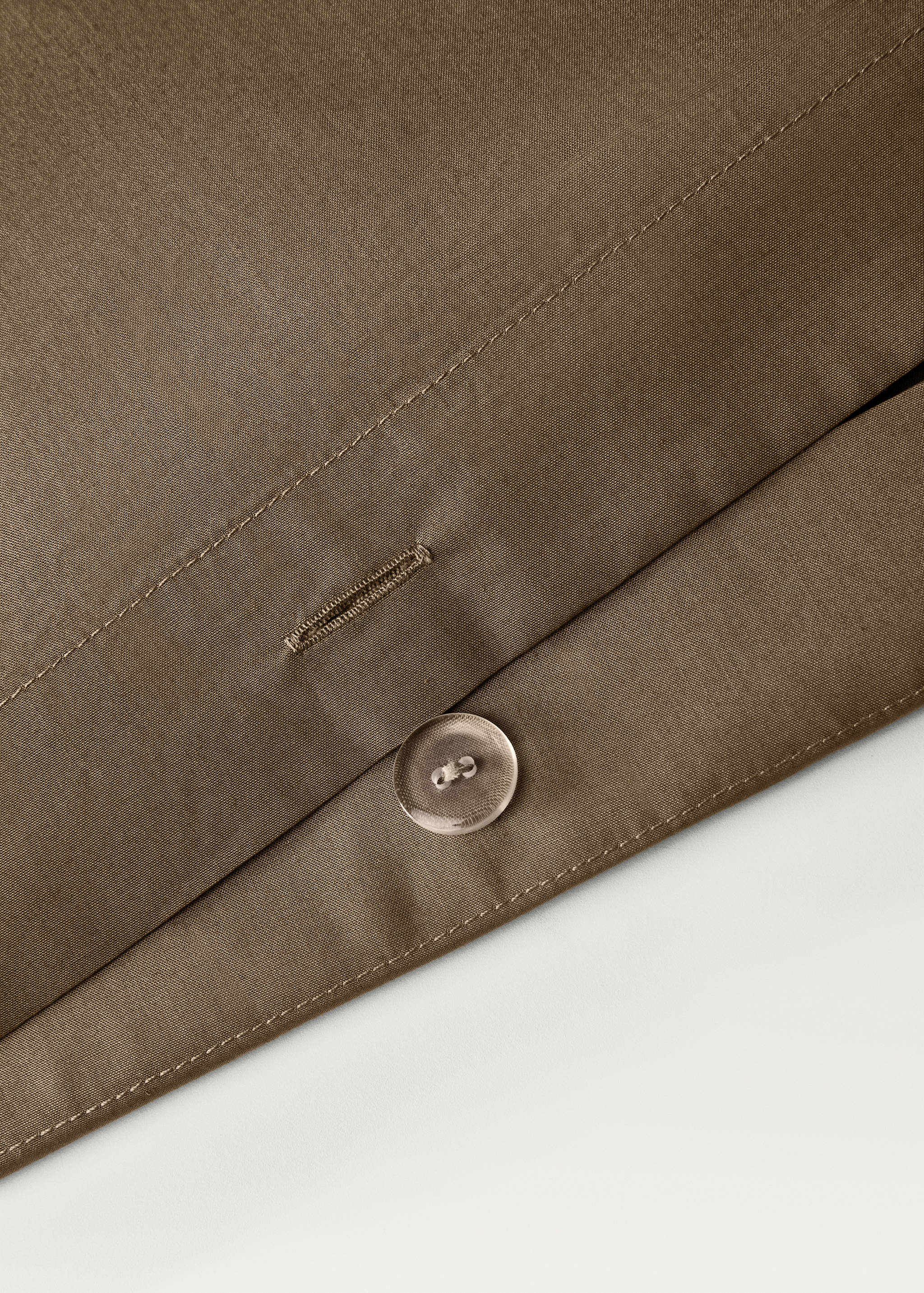 Cotton percale duvet cover with linen trim for 135/140 cm bed - Details of the article 1