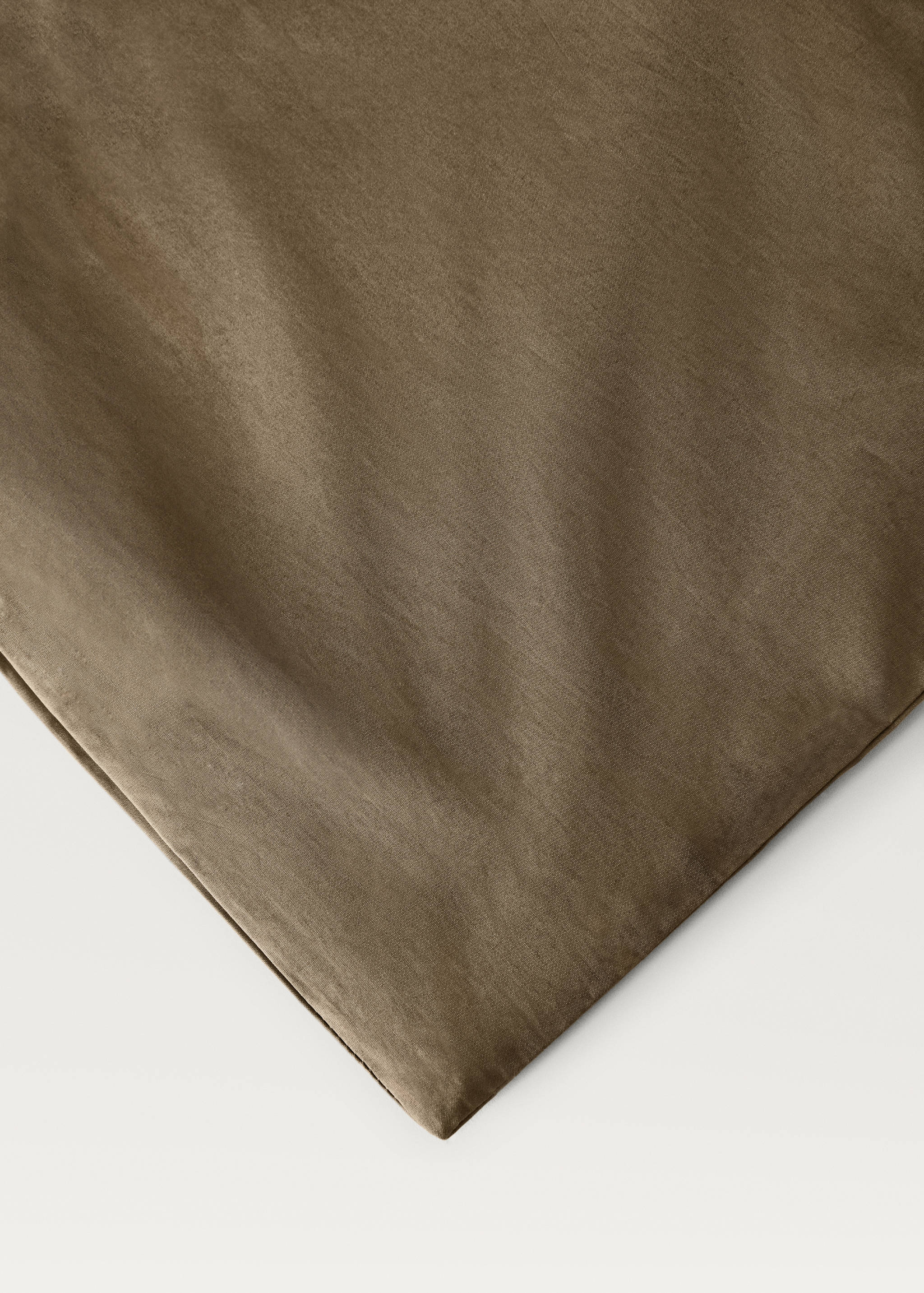 Cotton percale duvet cover with linen trim for 135/140 cm bed - Details of the article 2