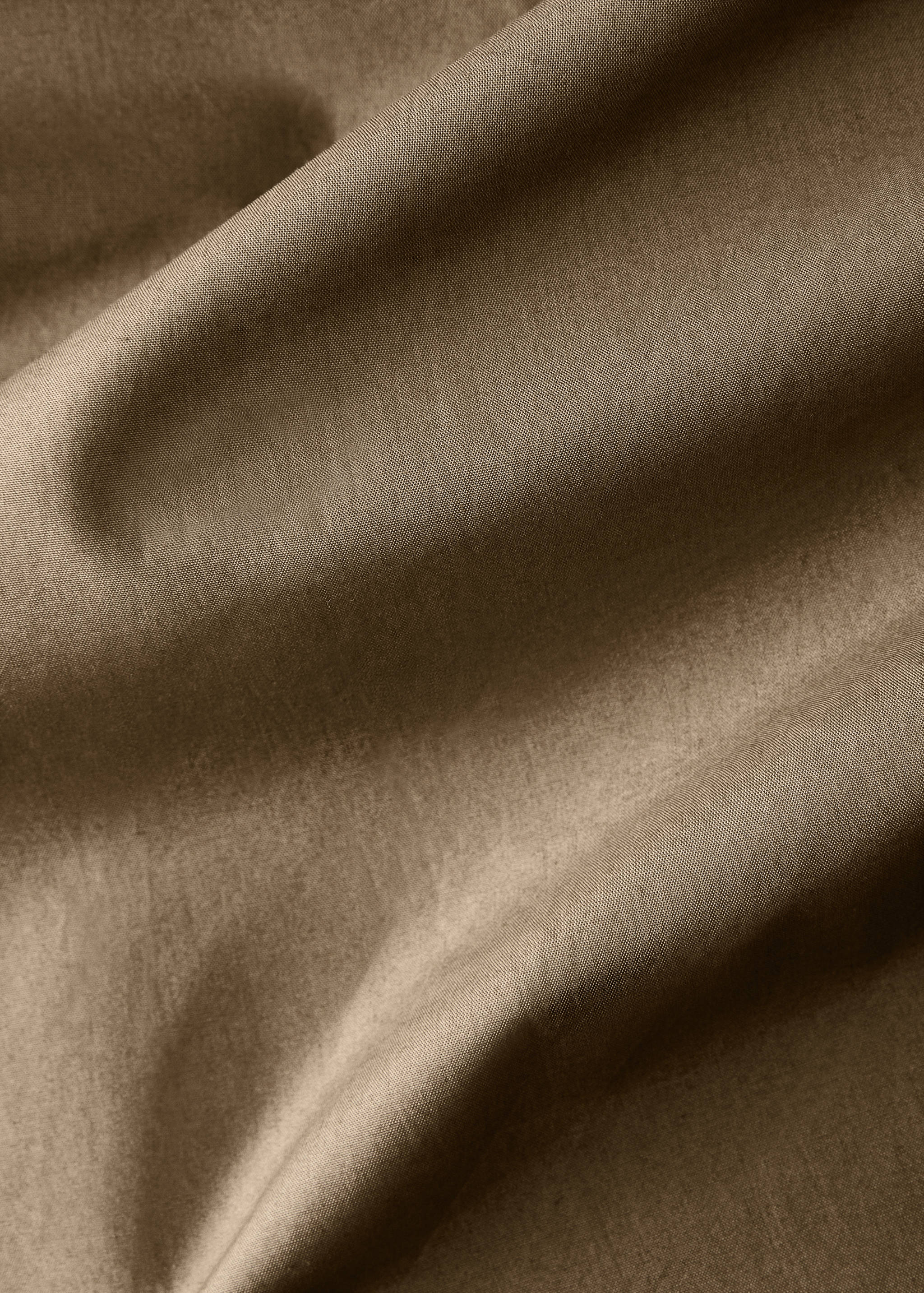 Cotton percale duvet cover with linen trim for 135/140 cm bed - Medium plane