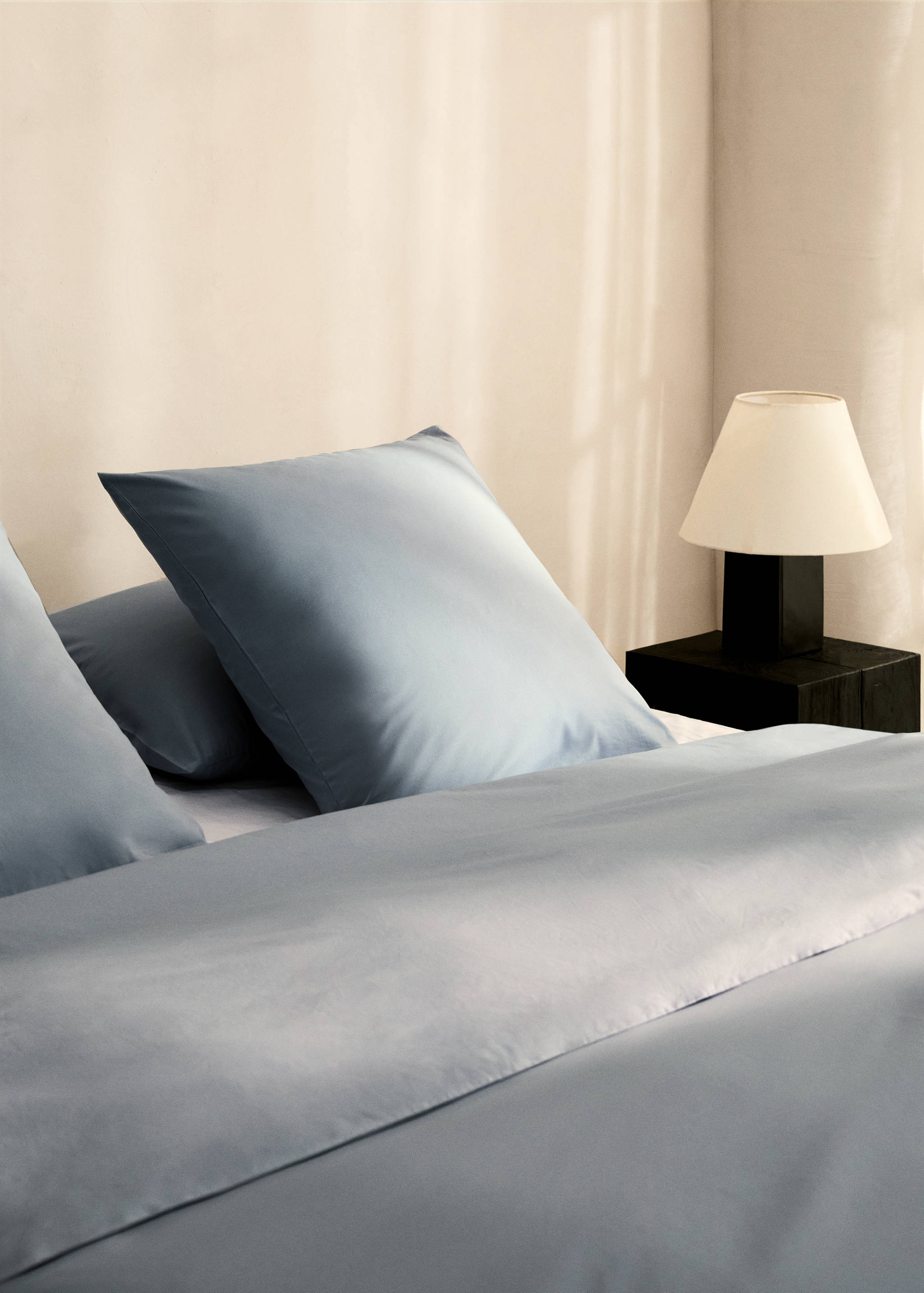 Cotton percale duvet cover with linen trim for 135/140 cm bed - Details of the article 7