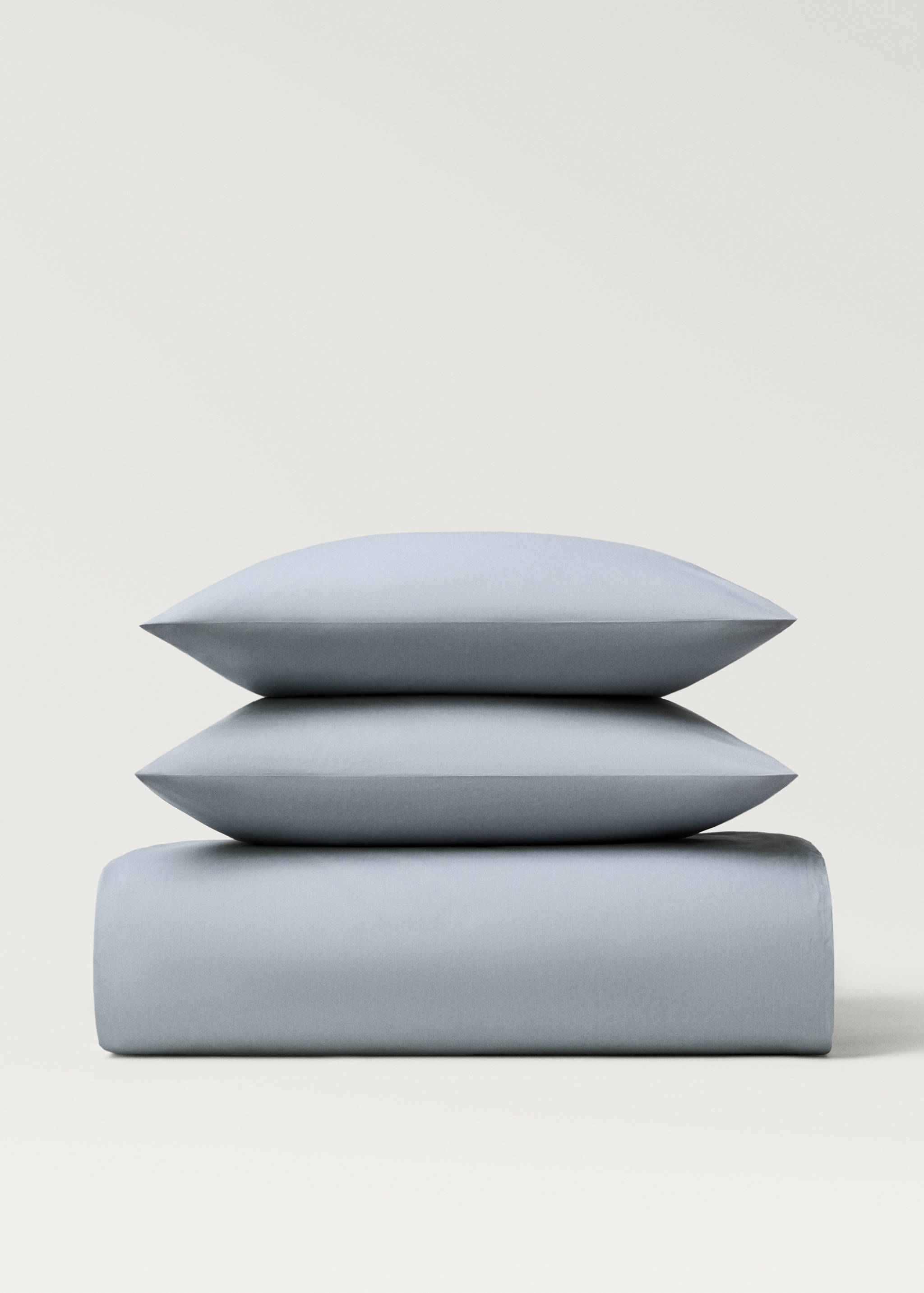 Cotton percale duvet cover with linen trim for 135/140 cm bed - Article without model