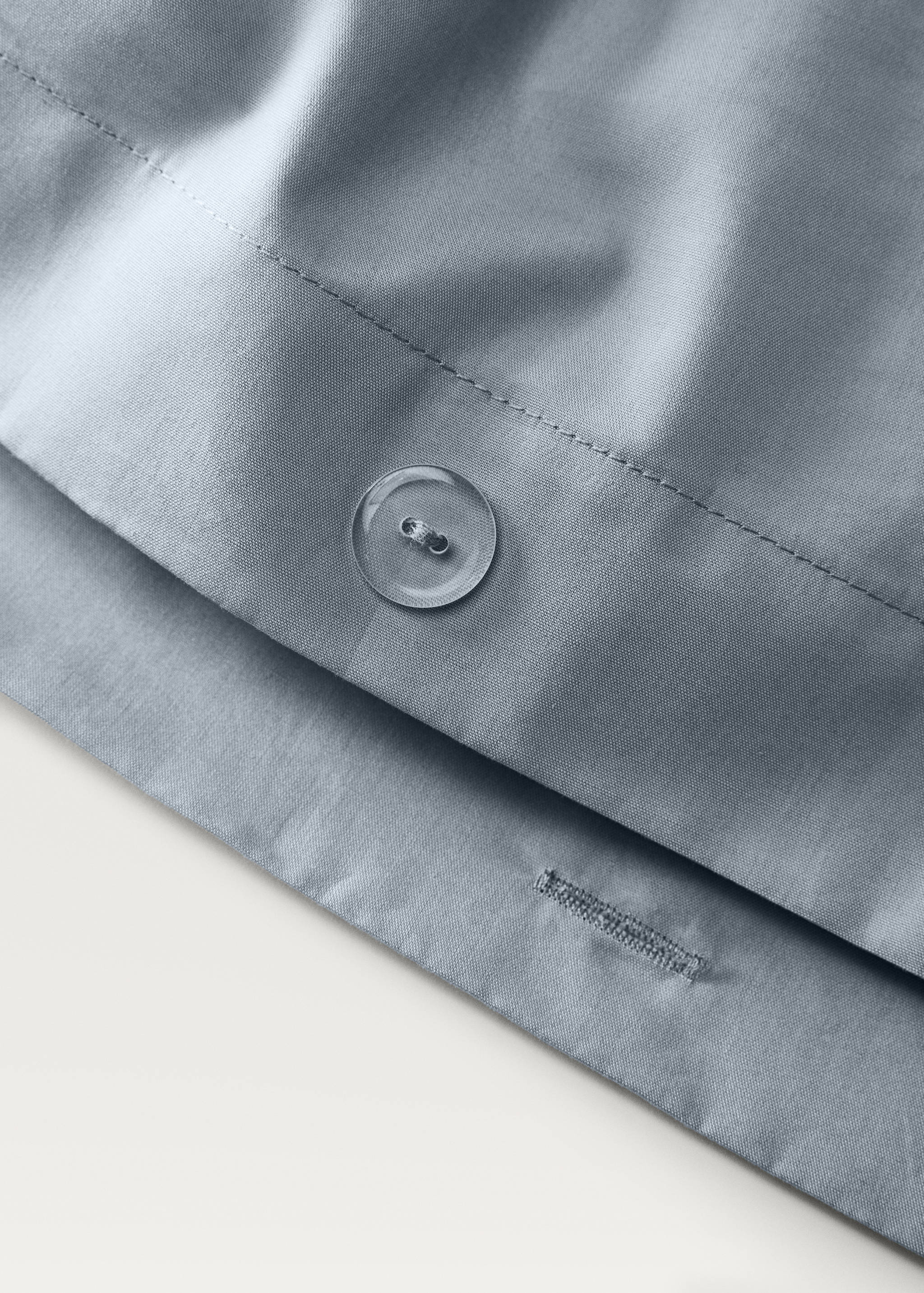 Cotton percale duvet cover with linen trim for 135/140 cm bed - Details of the article 1