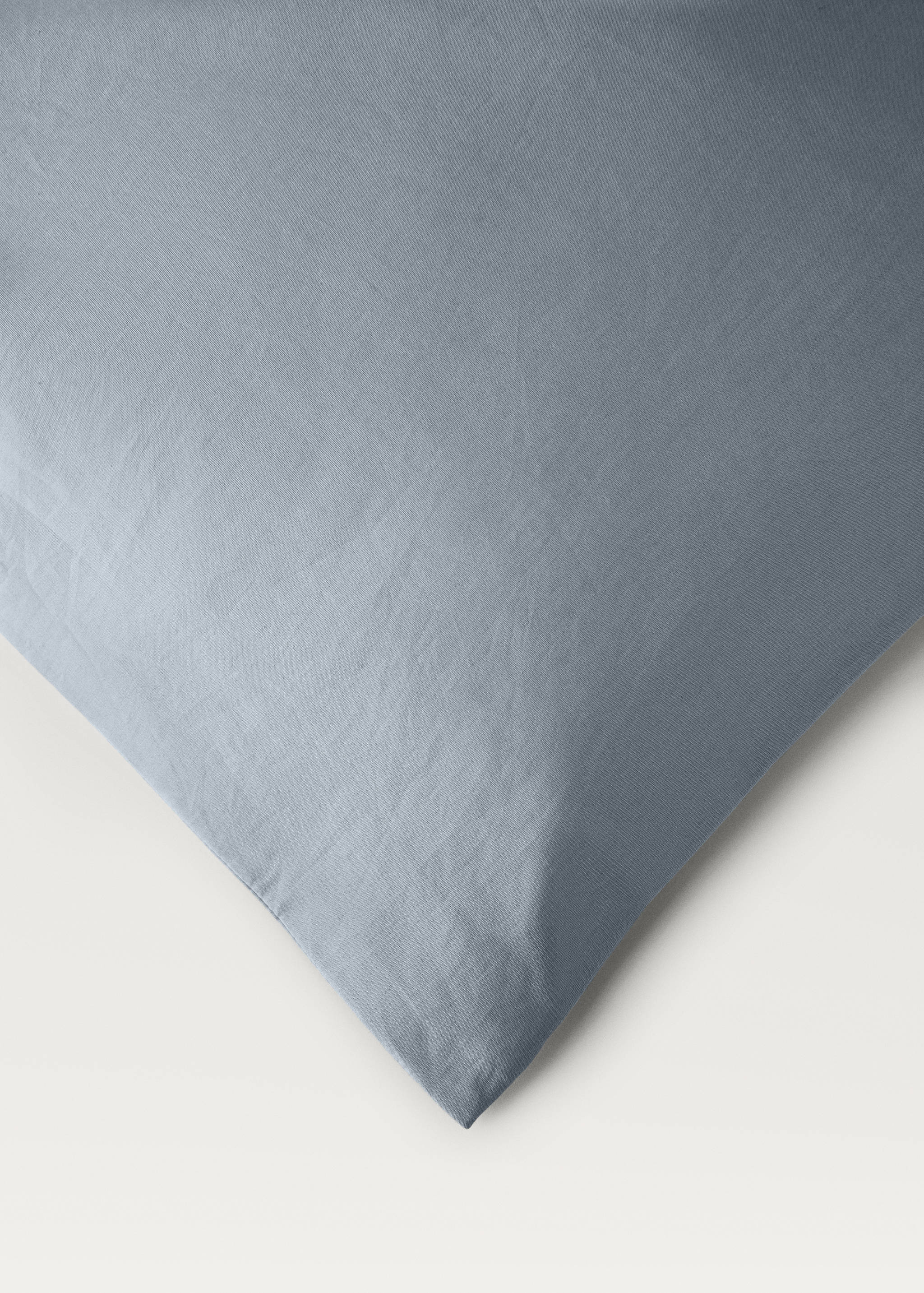 Cotton percale duvet cover with linen trim for 135/140 cm bed - Details of the article 3