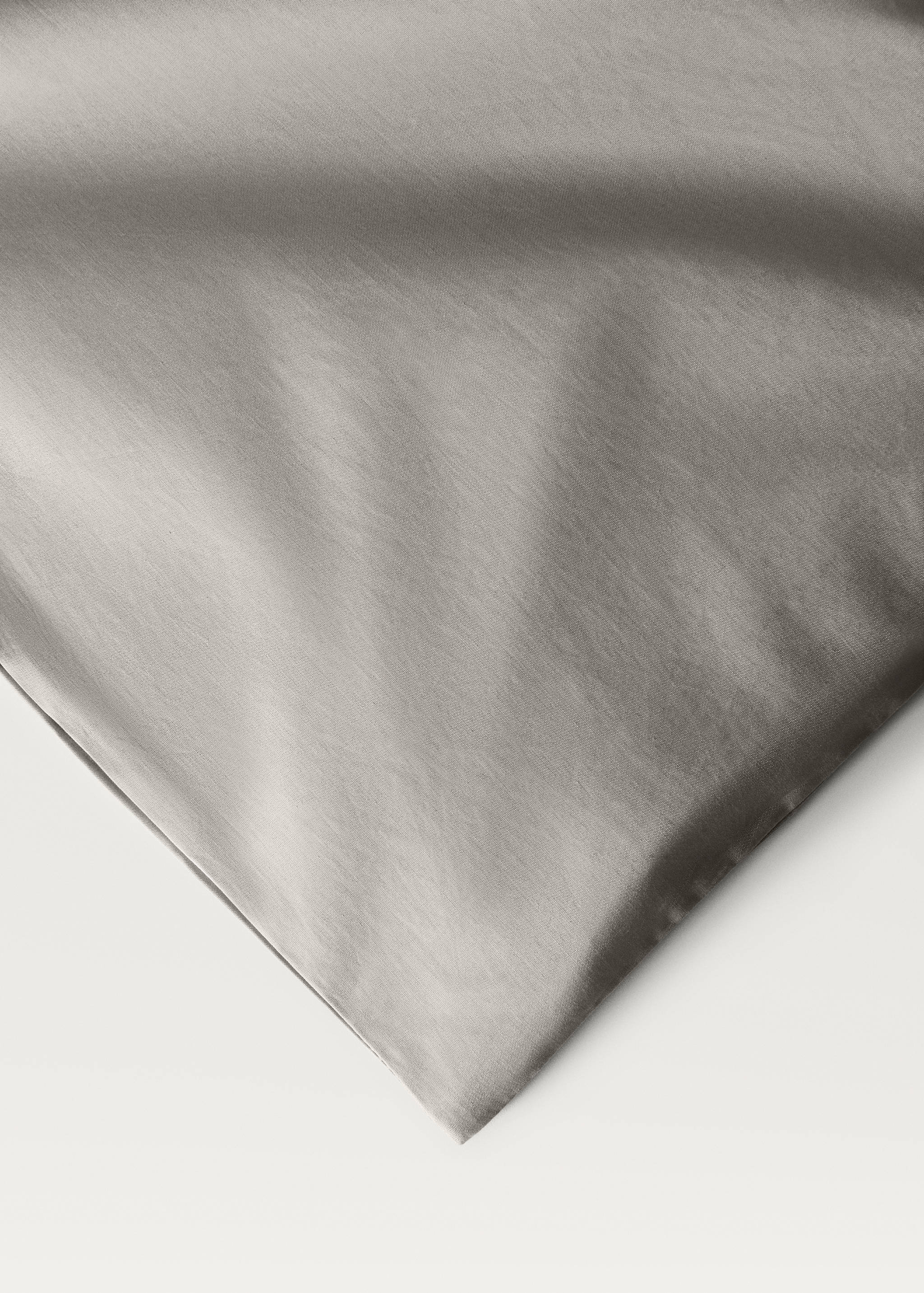 Cotton percale duvet cover with linen trim for 135/140 cm bed - Details of the article 1