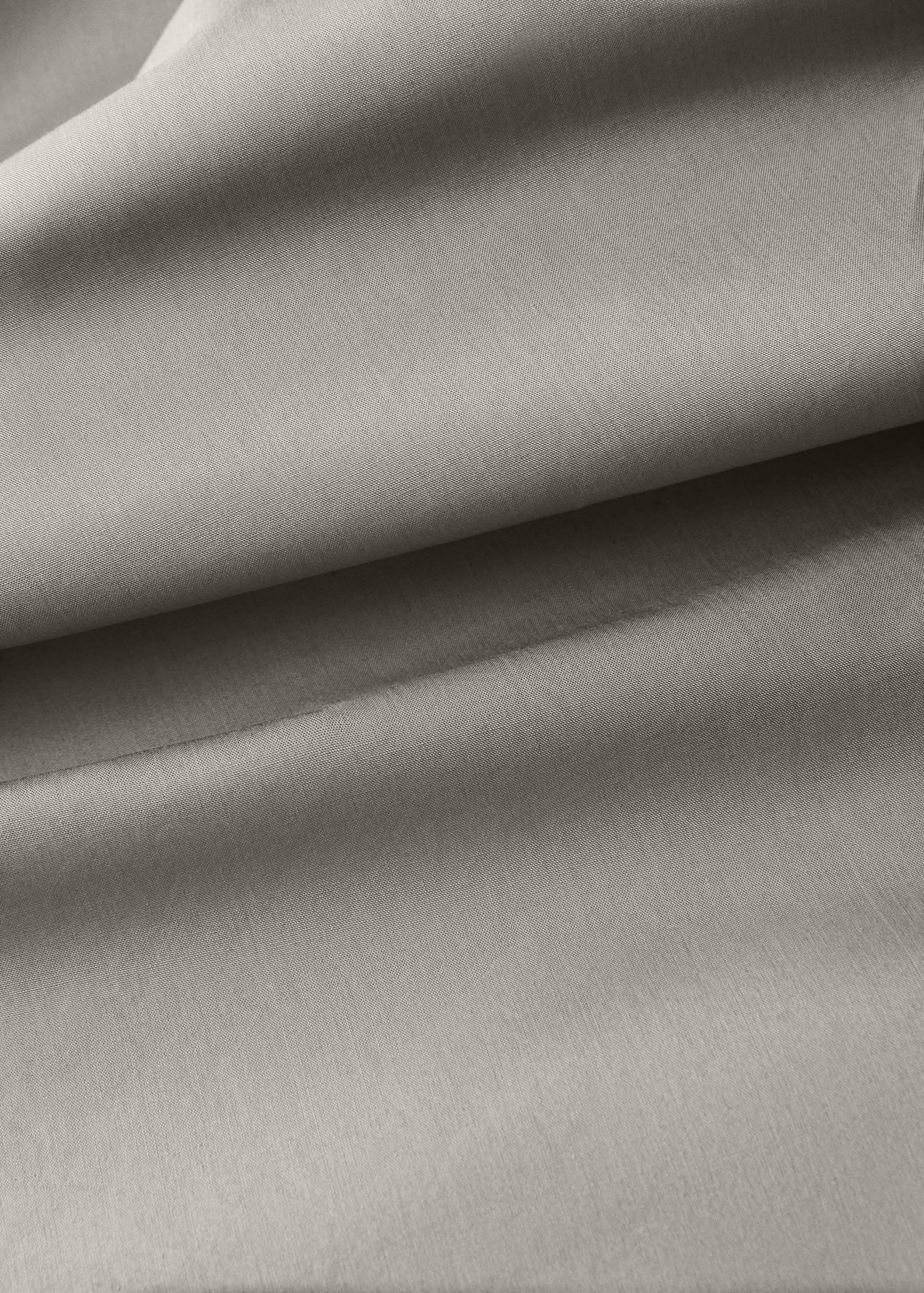 Cotton percale duvet cover with linen trim for 135/140 cm bed - Medium plane
