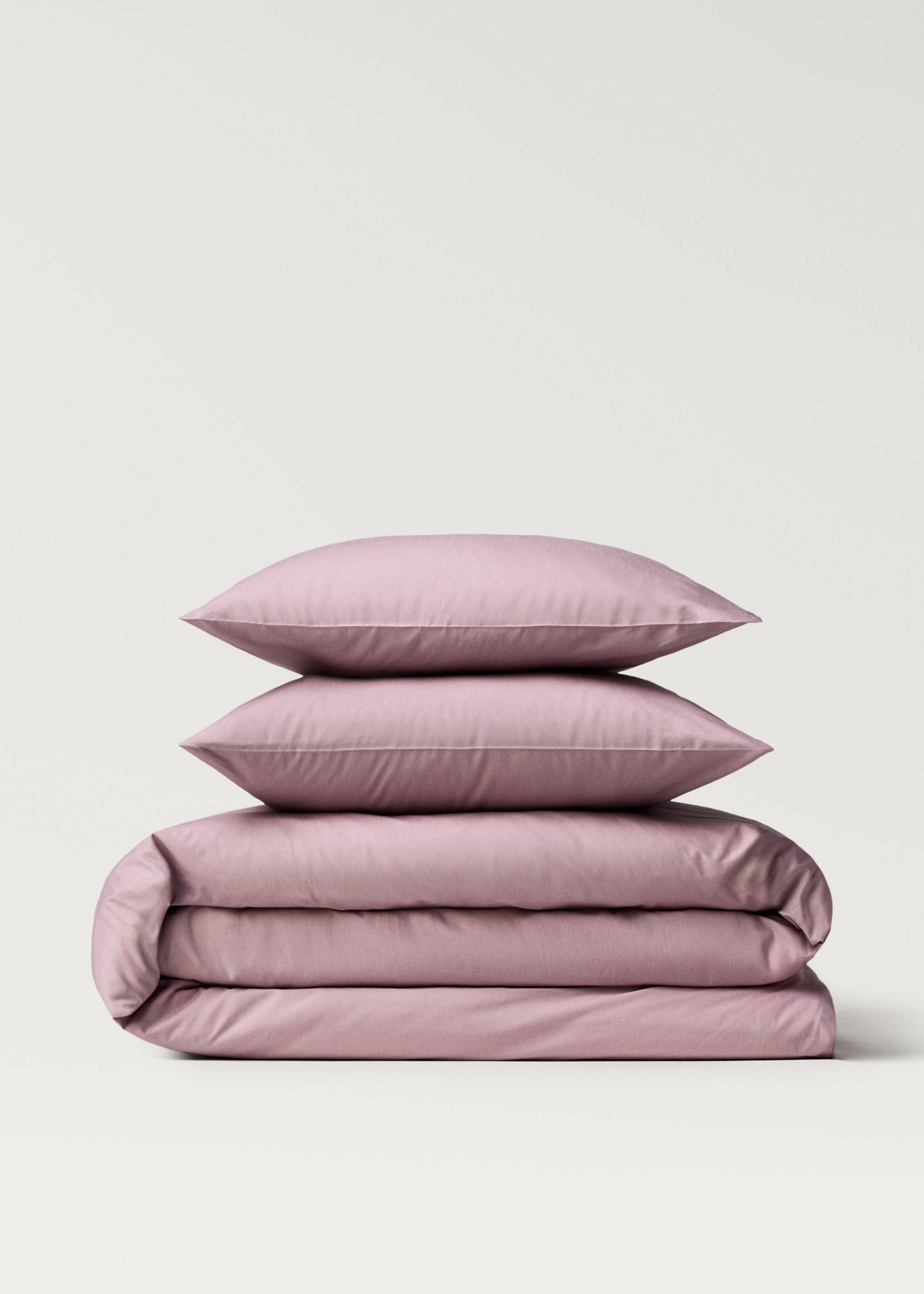 Cotton percale duvet cover with linen trim for 135/140 cm bed - Article without model